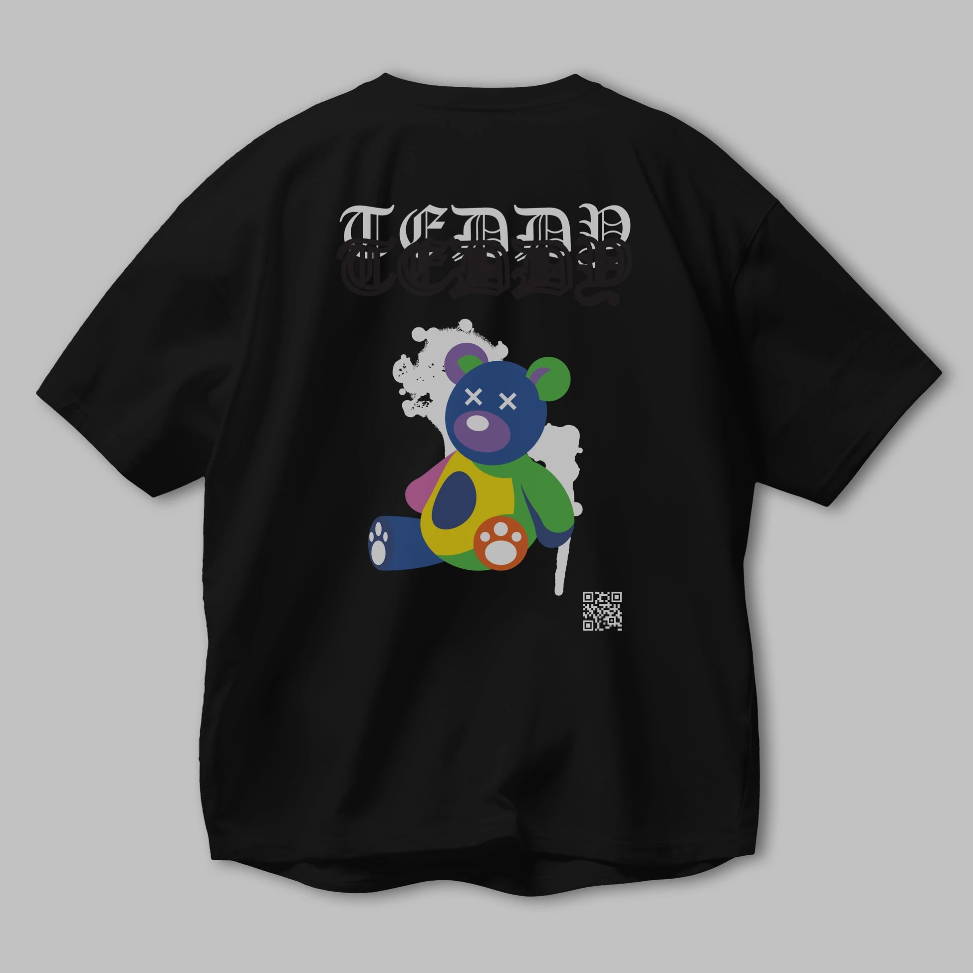 Teddy Bear Arka Baskılı Oversize t-shirt Erkek Kadın Unisex