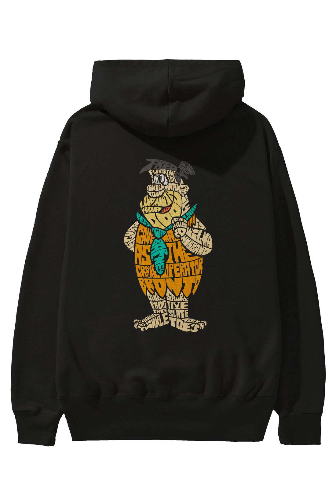 Fred Flintstone Arka Baskılı Hoodie Oversize Kapüşonlu Sweatshirt Erkek Kadın Unisex