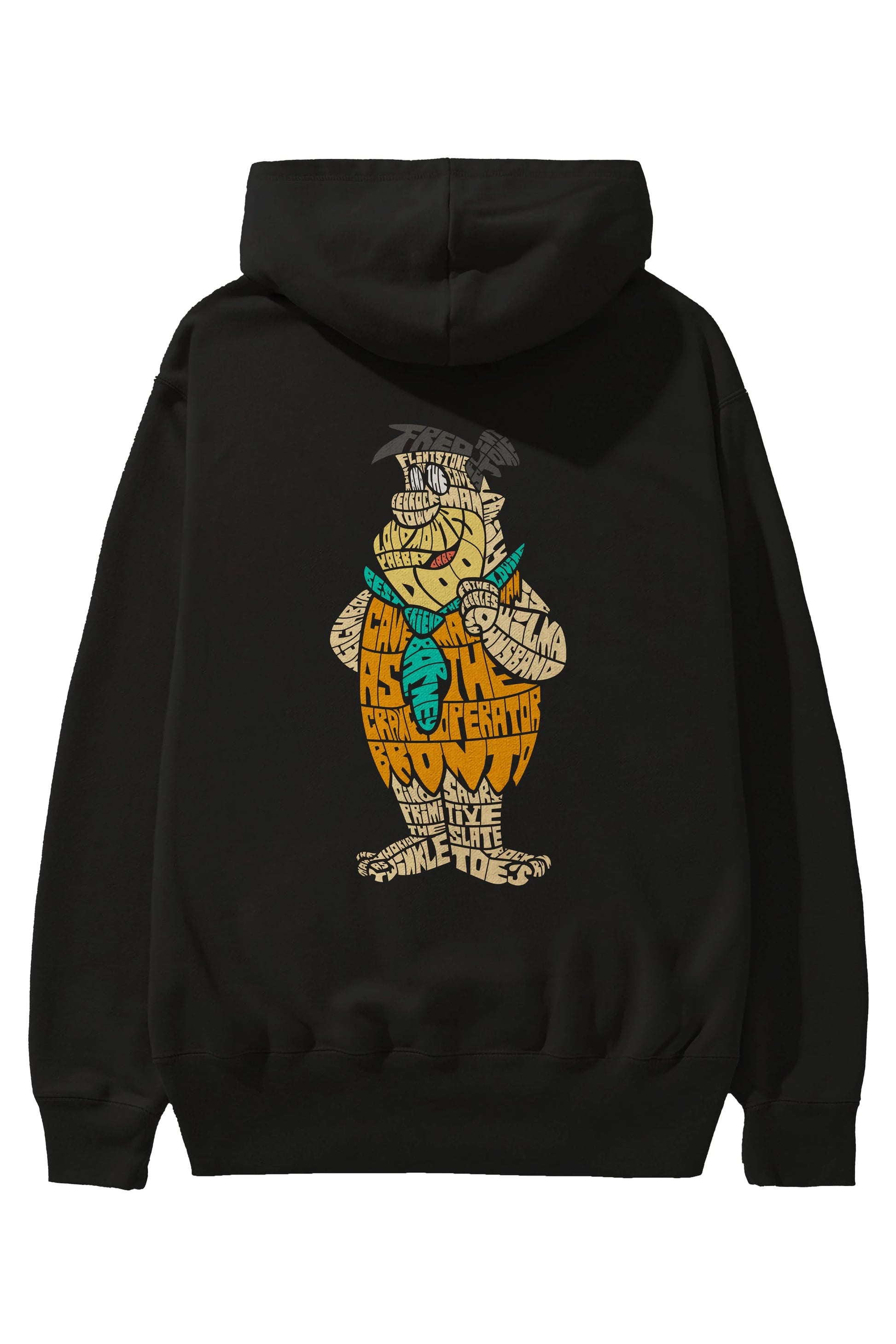 Fred Flintstone Arka Baskılı Hoodie Oversize Kapüşonlu Sweatshirt Erkek Kadın Unisex