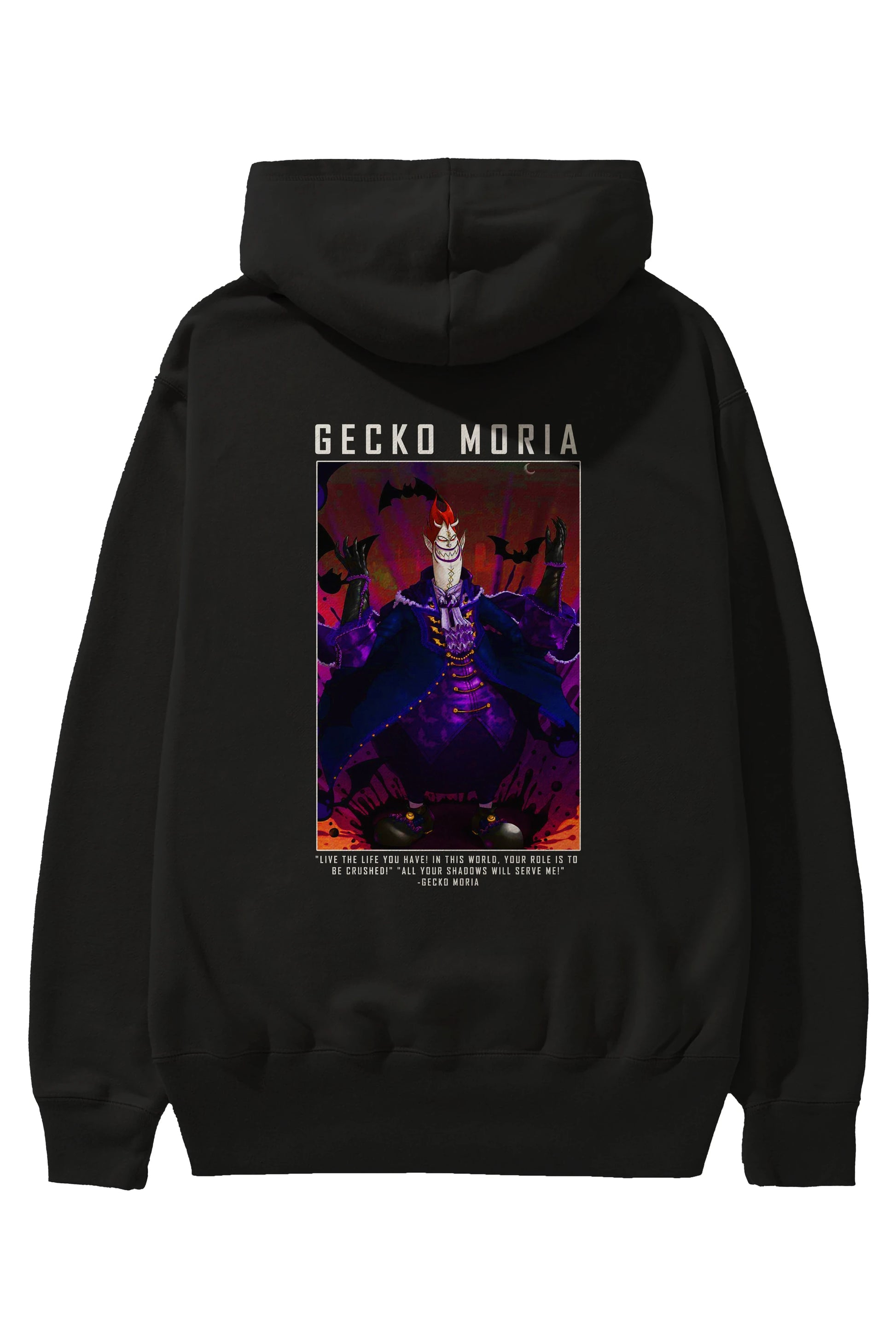 Gecko Moria Anime Arka Baskılı Hoodie Oversize Kapüşonlu Sweatshirt Erkek Kadın Unisex