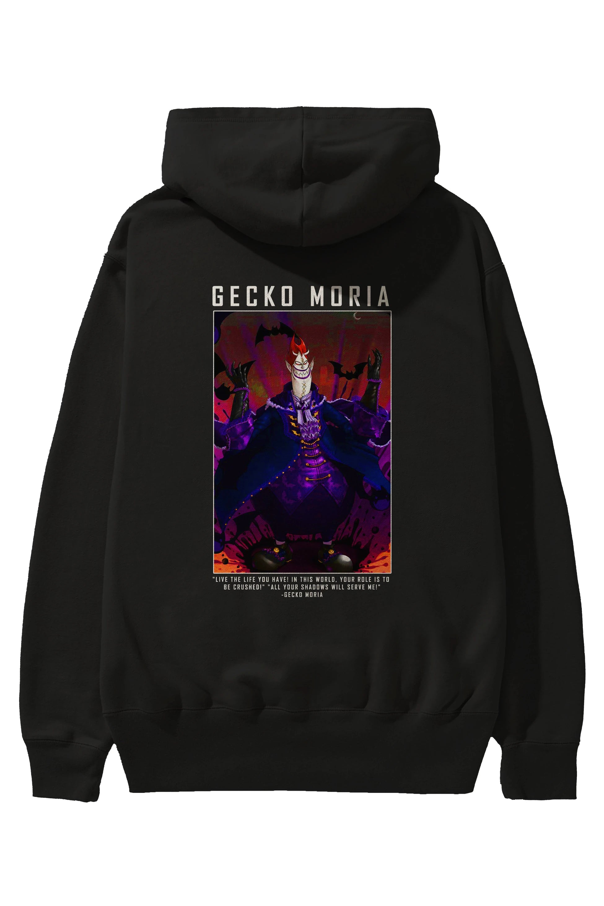 Gecko Moria Anime Arka Baskılı Hoodie Oversize Kapüşonlu Sweatshirt Erkek Kadın Unisex