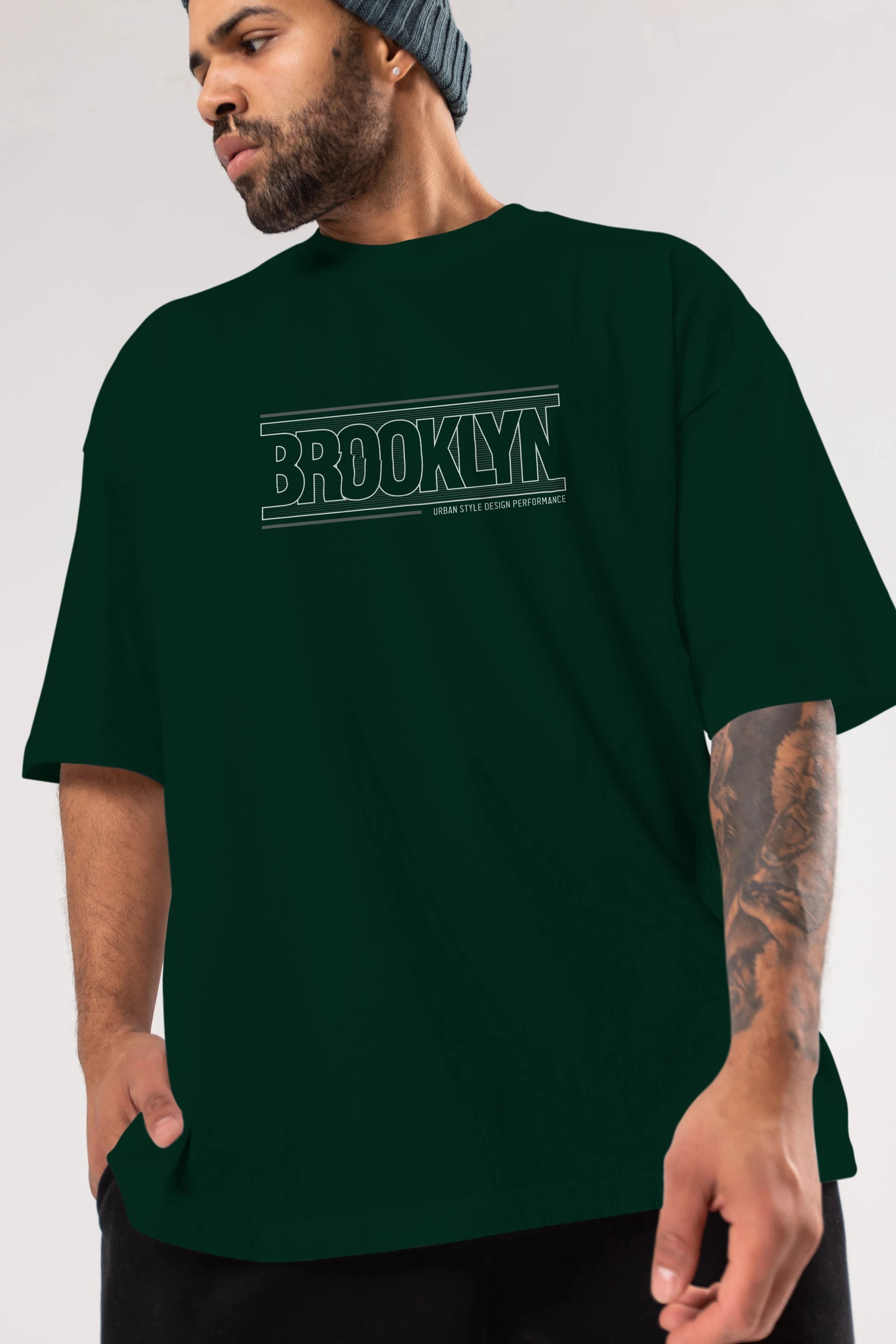 Brooklyn Ön Baskılı Oversize t-shirt Erkek Kadın Unisex