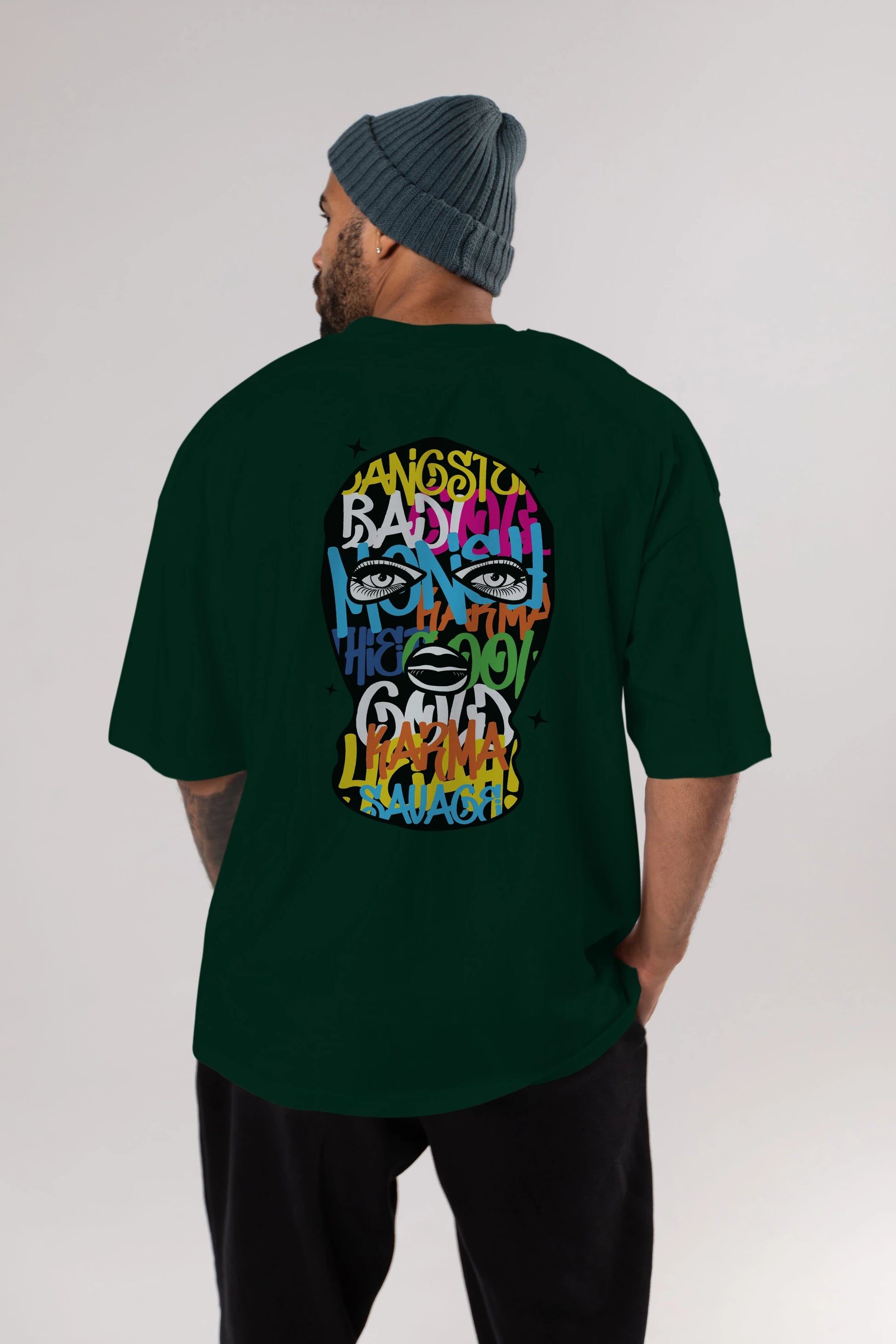 Karma Savage Arka Baskılı Oversize t-shirt Erkek Kadın Unisex