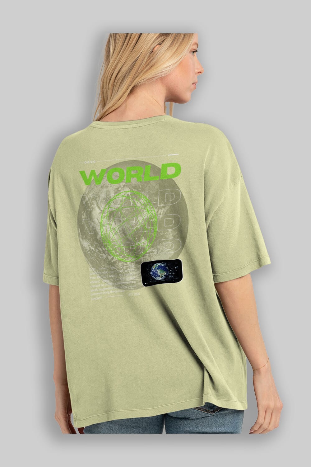 World Streetwear Arka Baskılı Oversize t-shirt Erkek Kadın Unisex