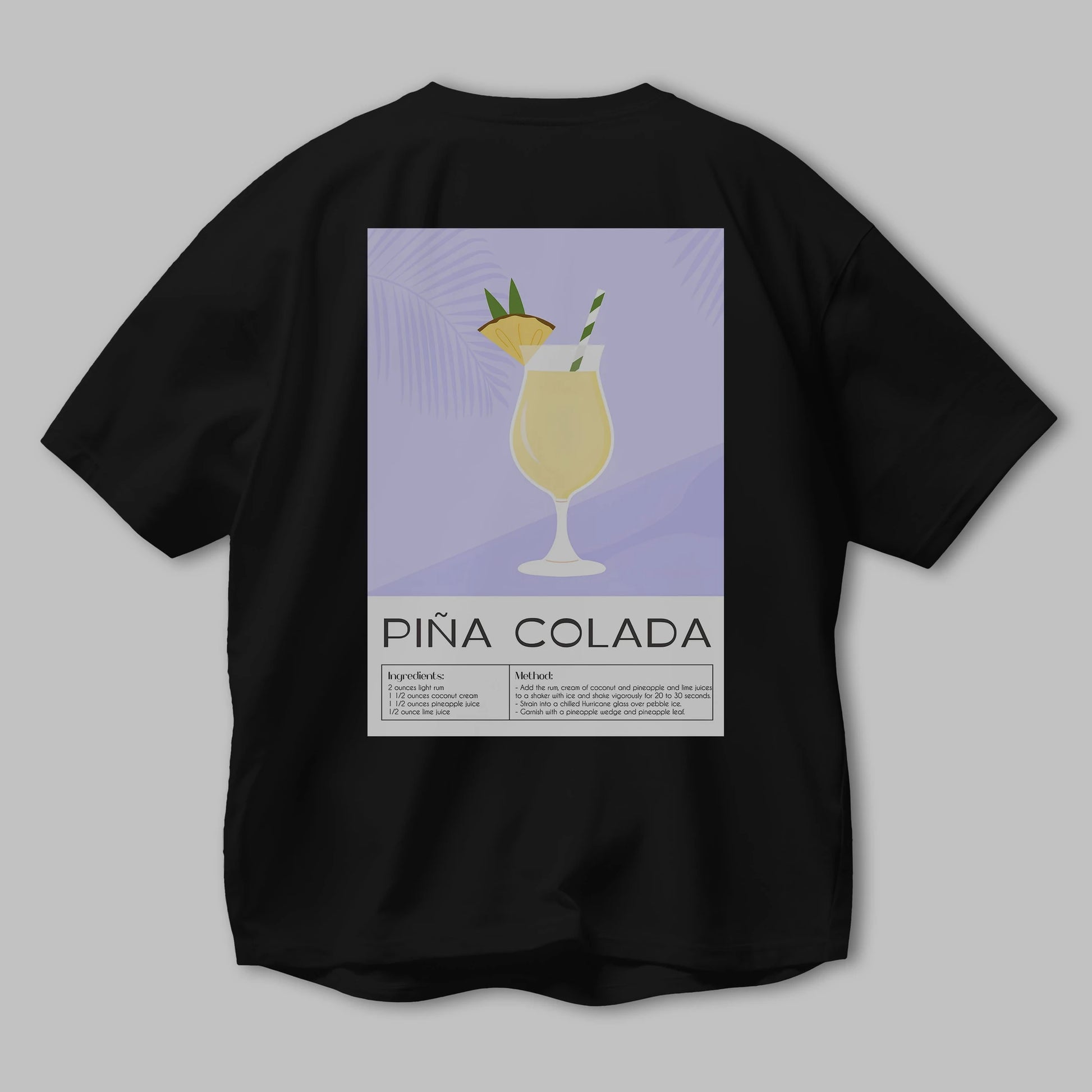 PIna Colada 6 Arka Baskılı Oversize t-shirt Erkek Kadın Unisex %100 Pamuk Bisiklet Yaka tişort