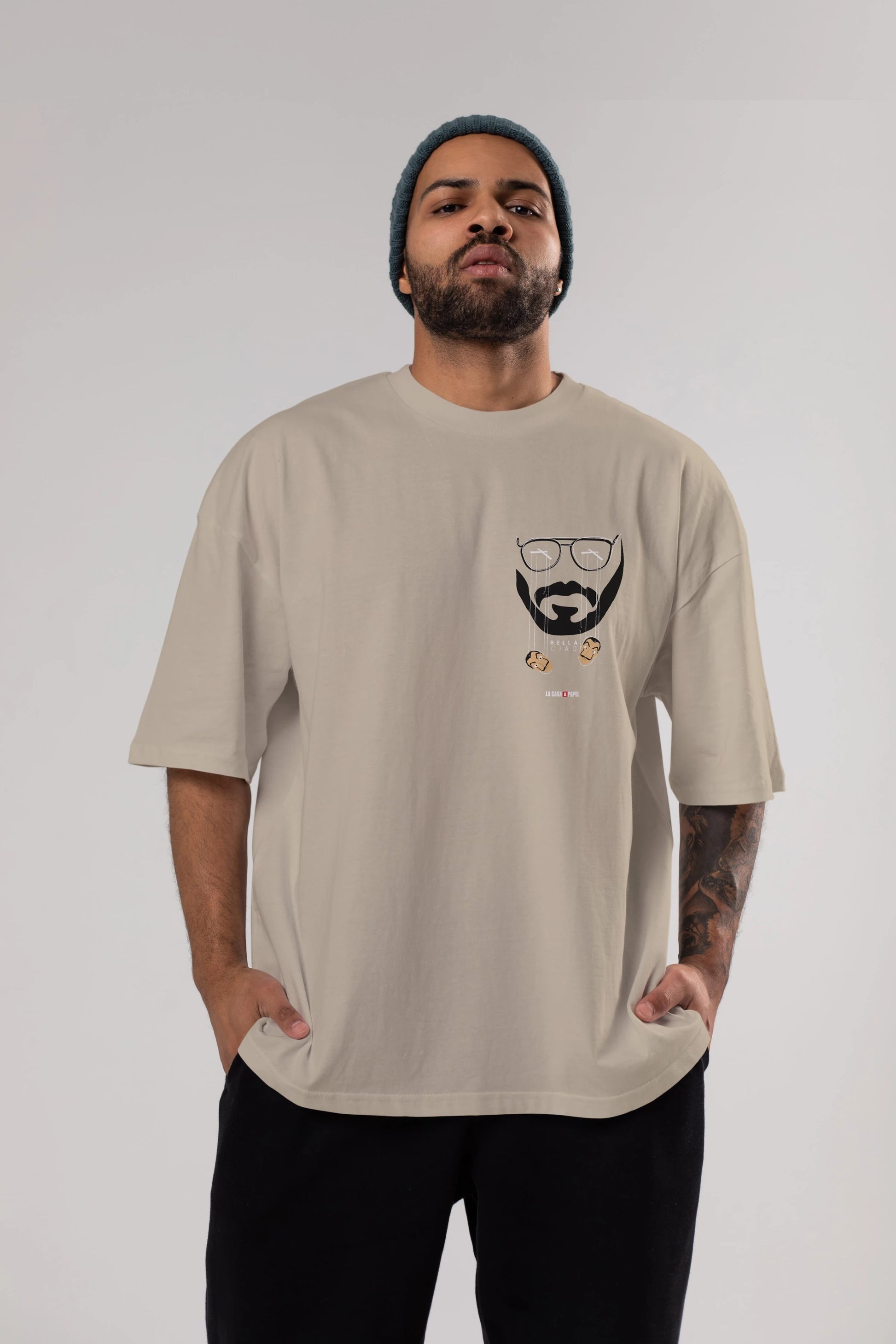 La Casa De Papel (11) Ön Sol Baskılı Oversize t-shirt Erkek Kadın Unisex %100 Pamuk Bisiklet Yaka tişort