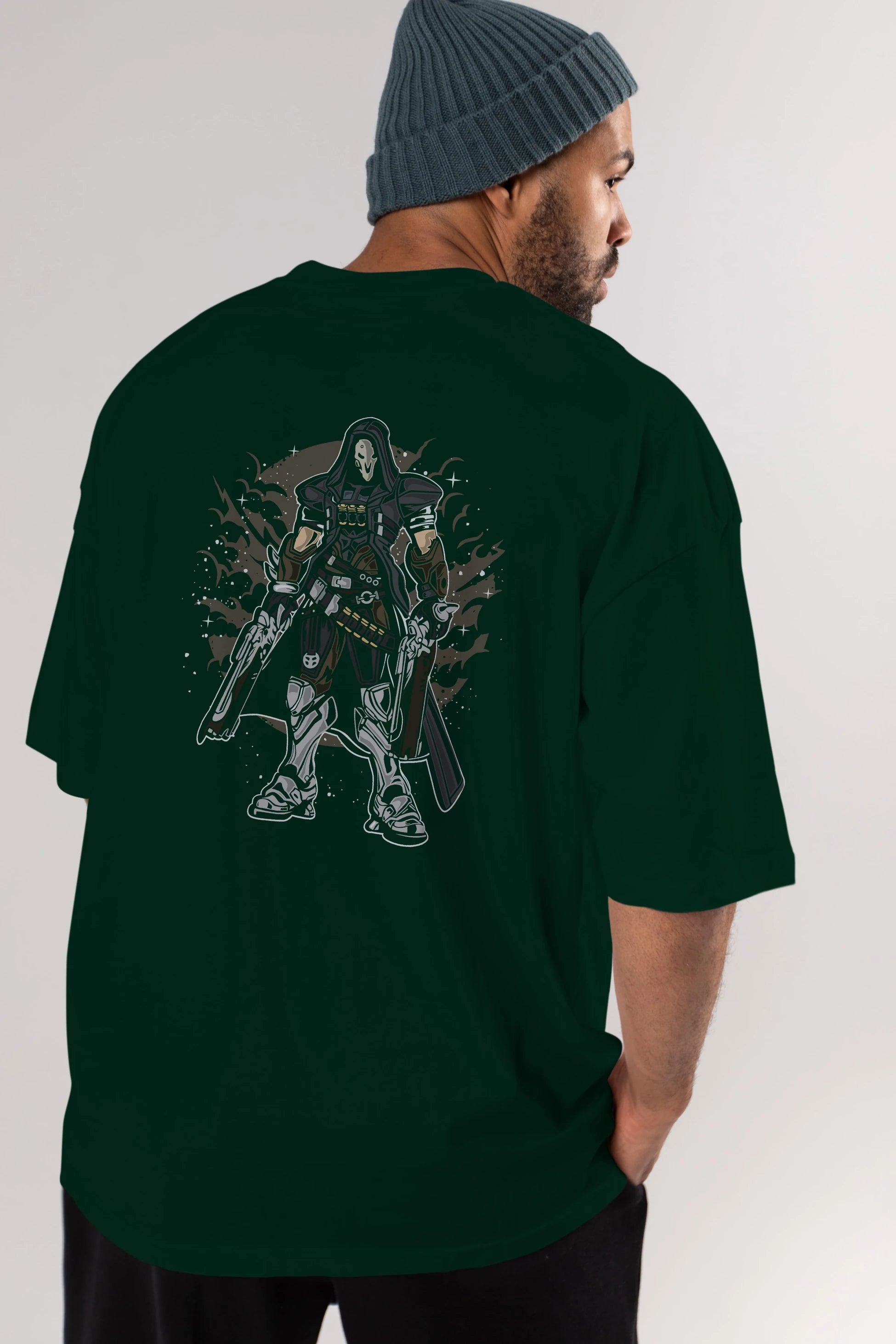 REAPER Arka Baskılı Oversize t-shirt Erkek Kadın Unisex %100 Pamuk