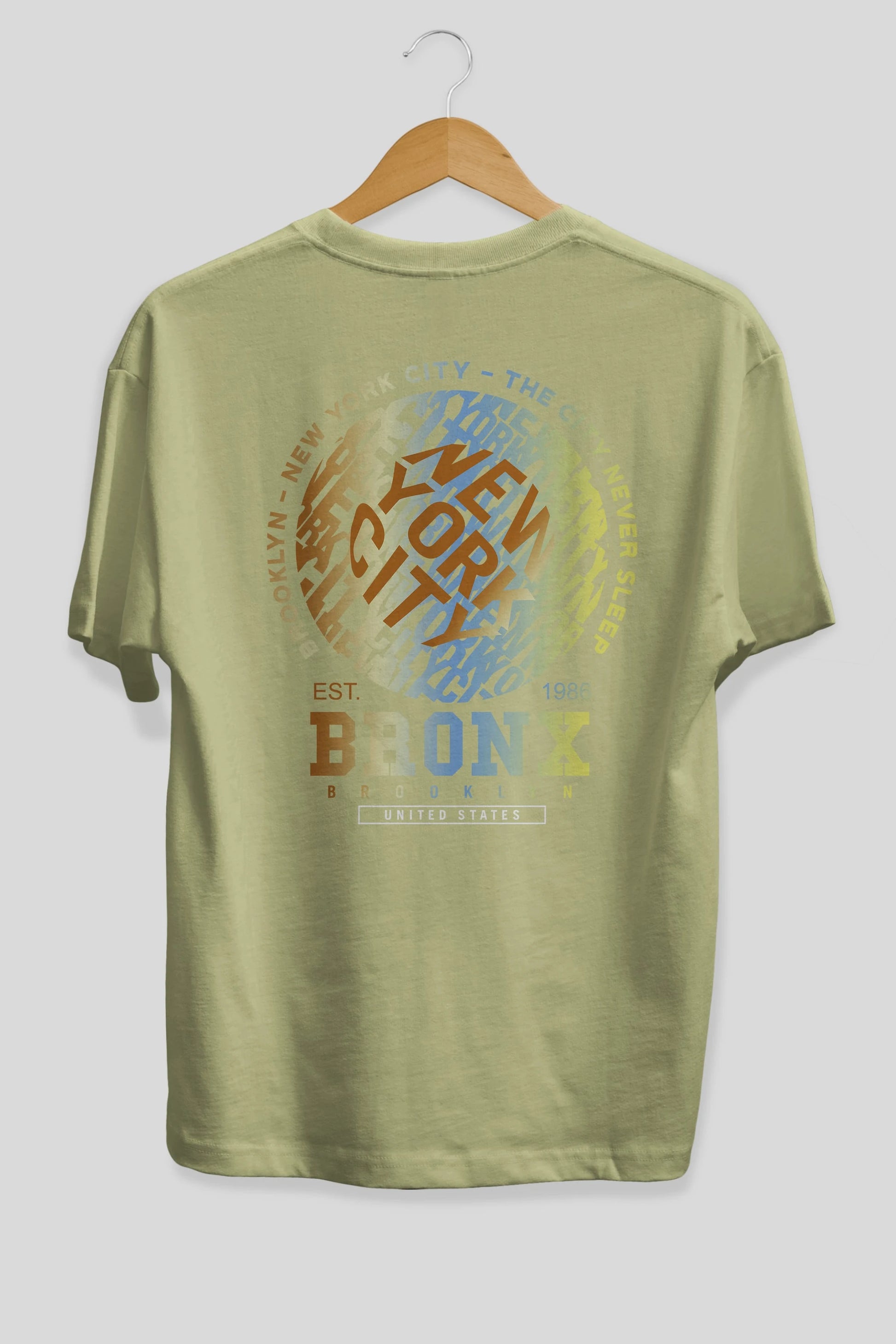 Brooklyn and New York City Arka Baskılı Oversize t-shirt Erkek Kadın Unisex