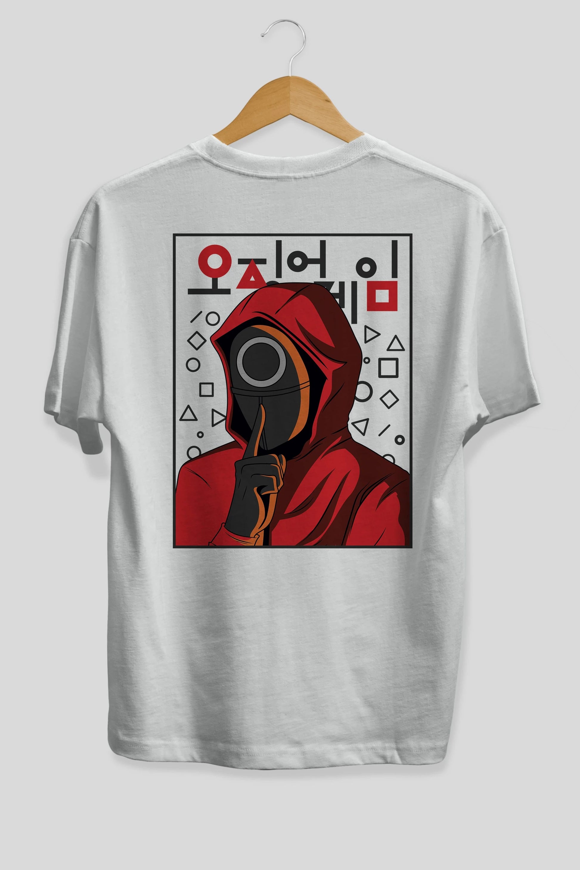 Squid Game (5) Arka Baskılı Oversize t-shirt Erkek Kadın Unisex %100 Pamuk Bisiklet Yaka tişort