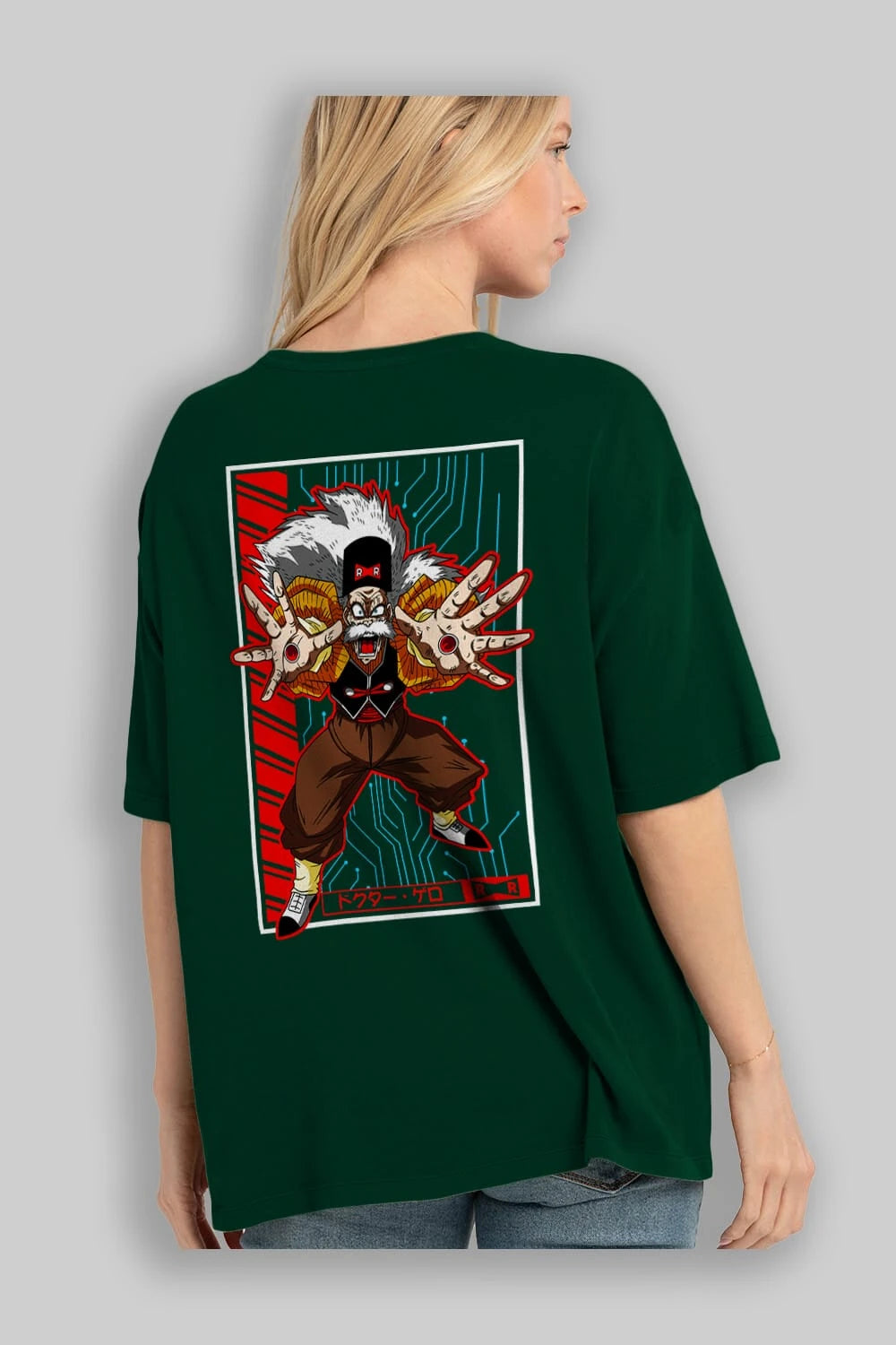 DragonBall DrMakigero Anime Arka Baskılı Oversize t-shirt Erkek Kadın Unisex