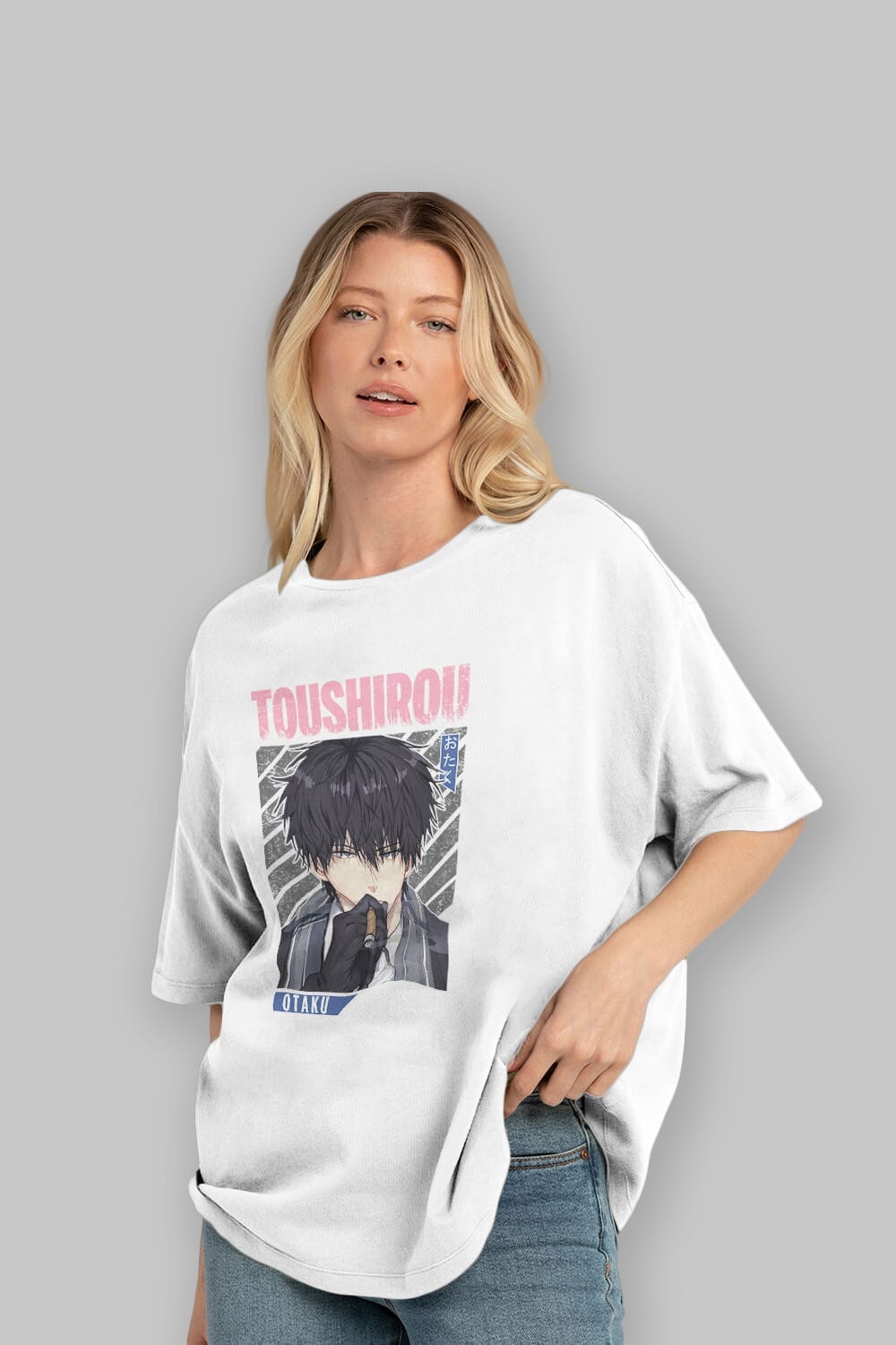 Toushirou Hijikata 2 Anime Ön Baskılı Oversize t-shirt %100 pamuk Erkek Kadın Unisex