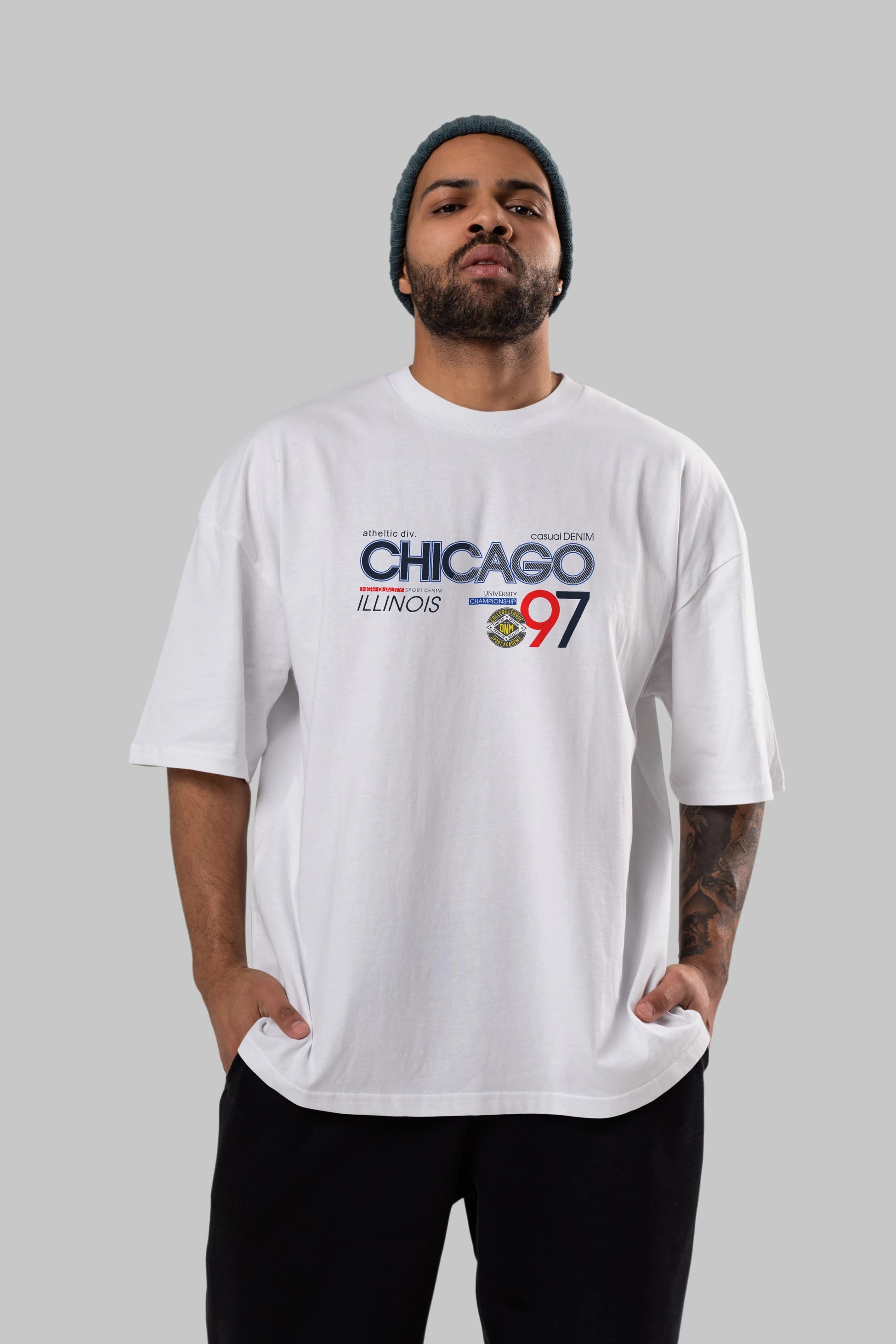 Chicago 97 Ön Baskılı Oversize t-shirt Erkek Kadın Unisex