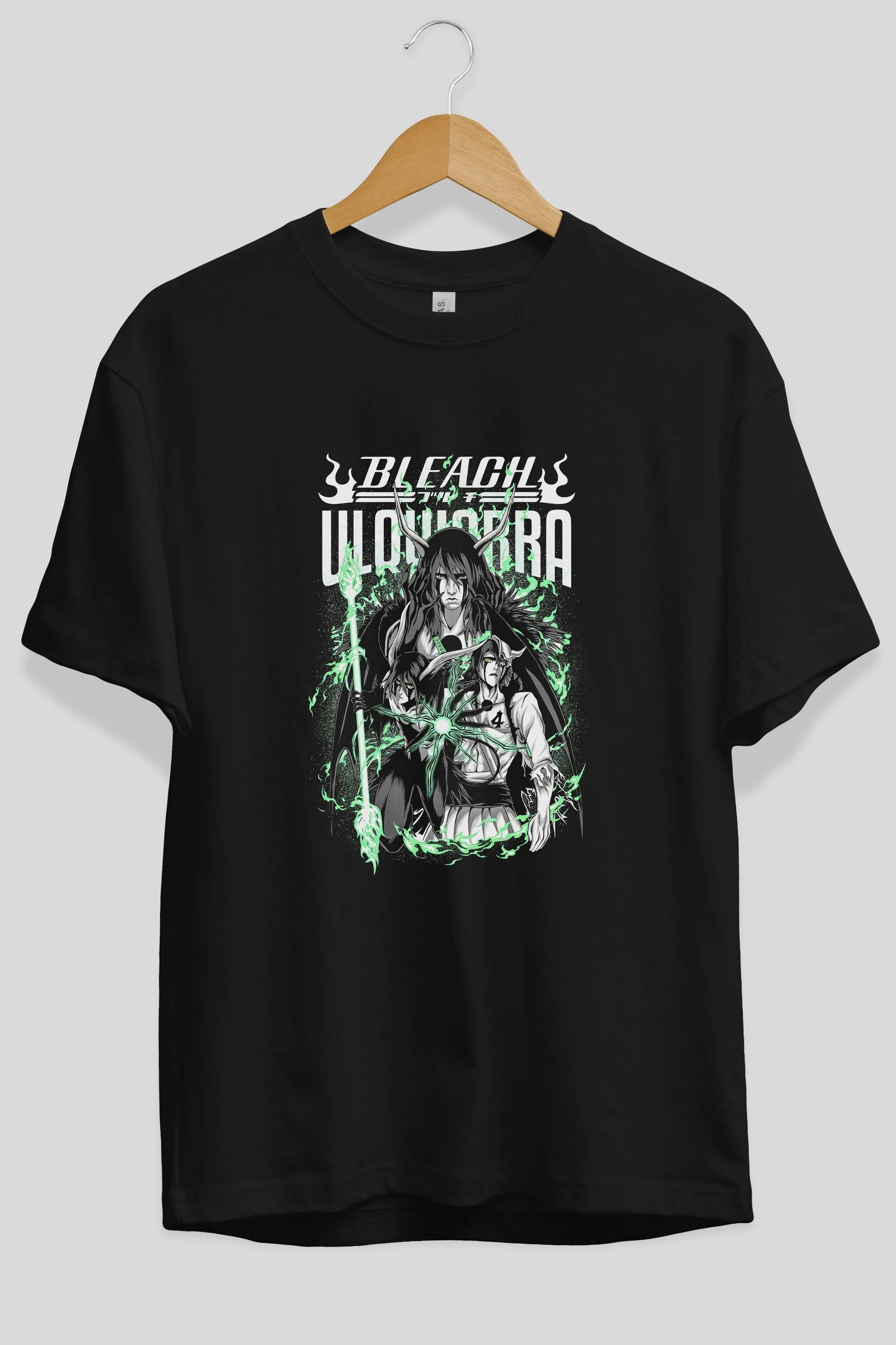 BLEACH(ULQUIARRA) Anime Ön Baskılı Oversize t-shirt %100 pamuk Erkek Kadın Unisex