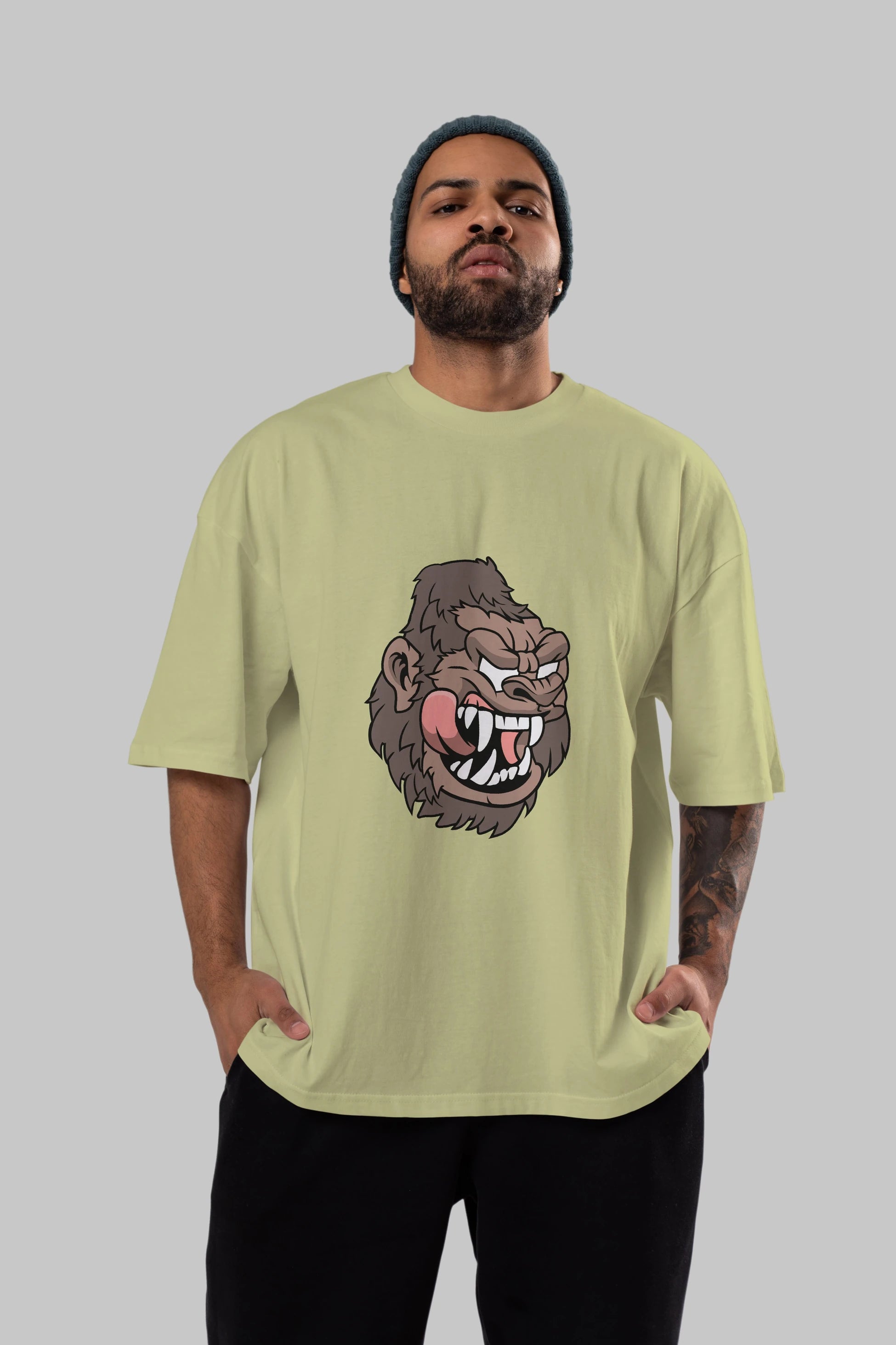Big Gorilla Ön Baskılı Oversize t-shirt Erkek Kadın Unisex %100 Pamuk tişort