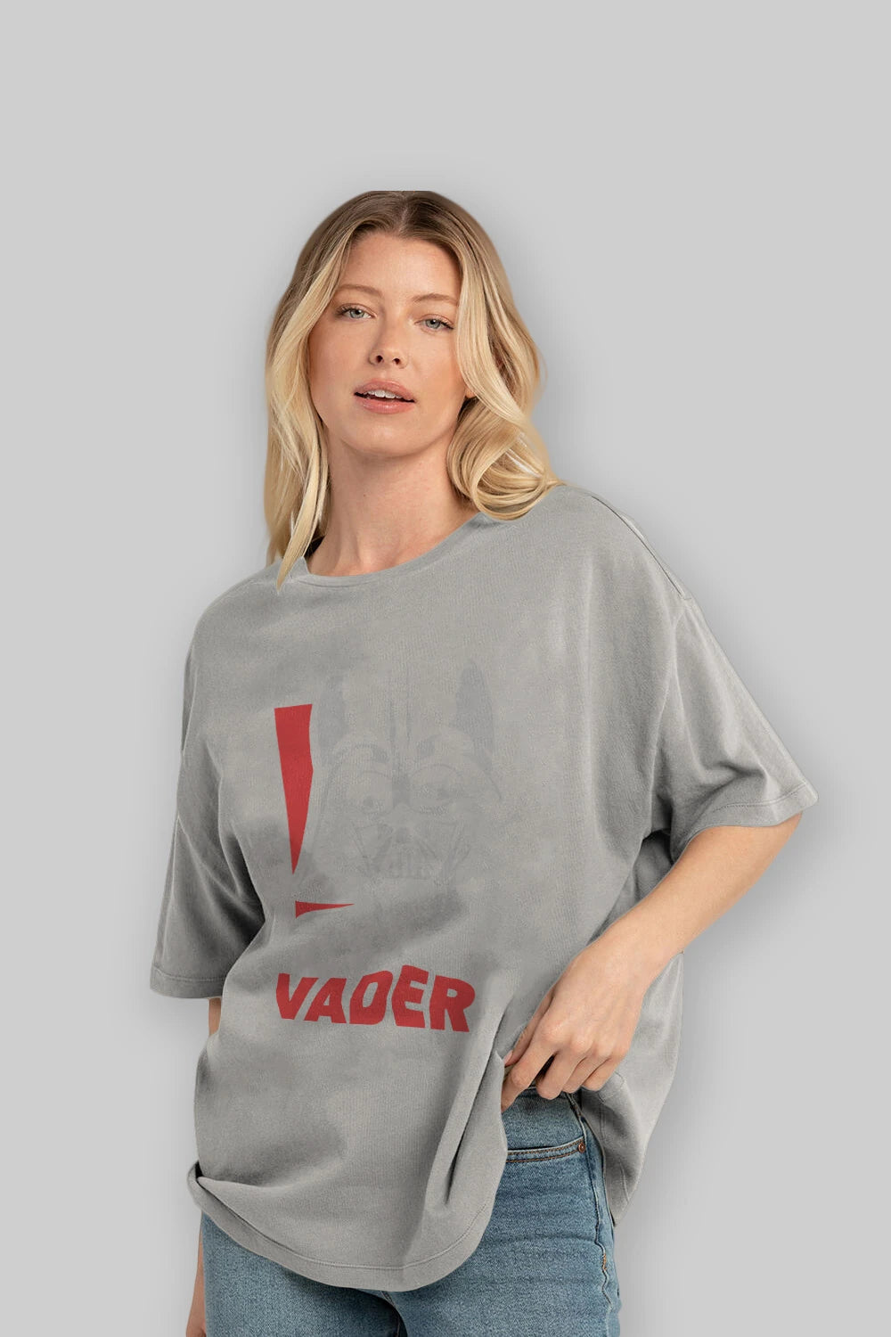 Darth Vader Ön Baskılı Oversize t-shirt Erkek Kadın Unisex %100 Pamuk Bisiklet Yaka tişort