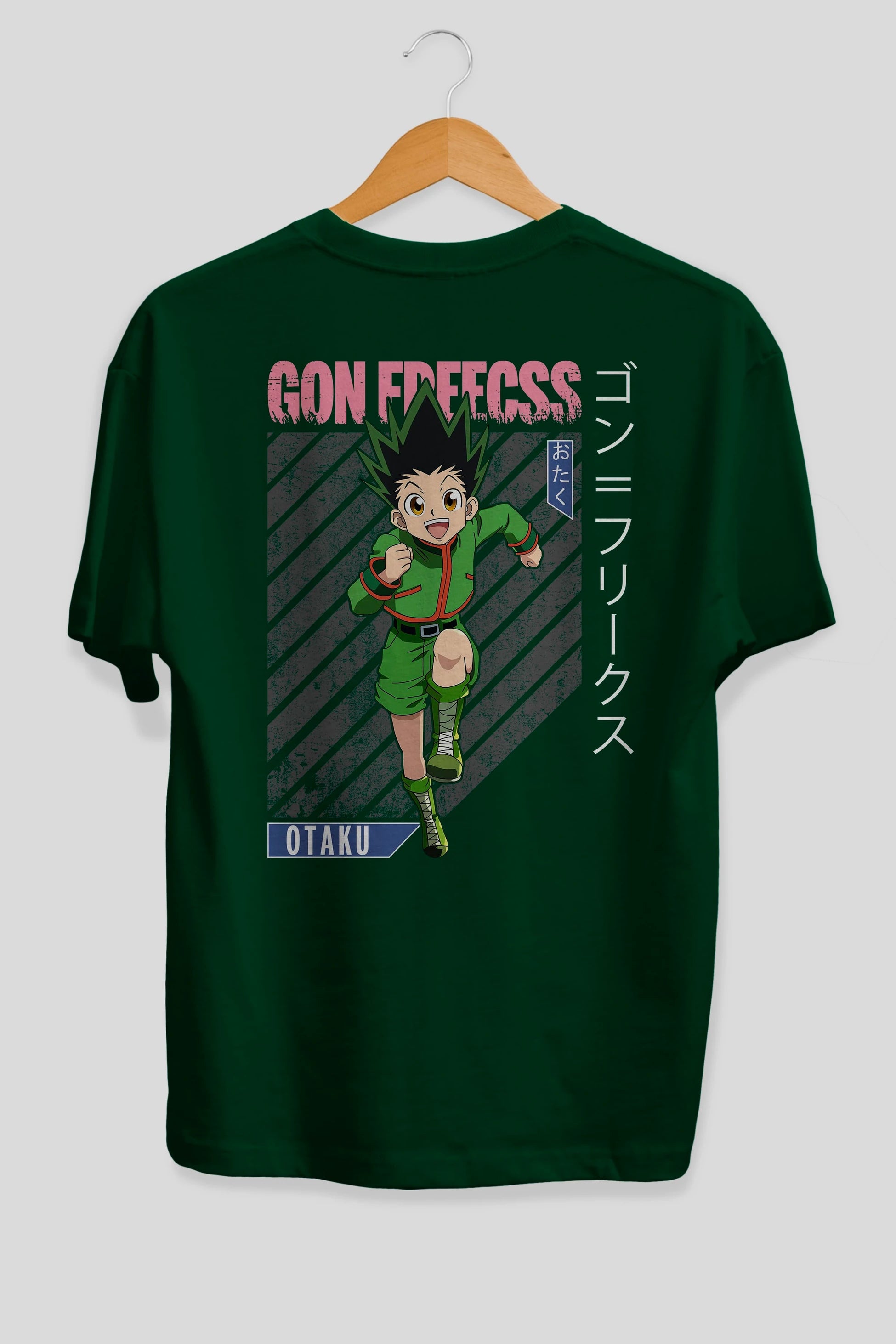 Gon Freecss HUNTER X HUNTER Anime Arka Baskılı Oversize t-shirt Erkek Kadın Unisex