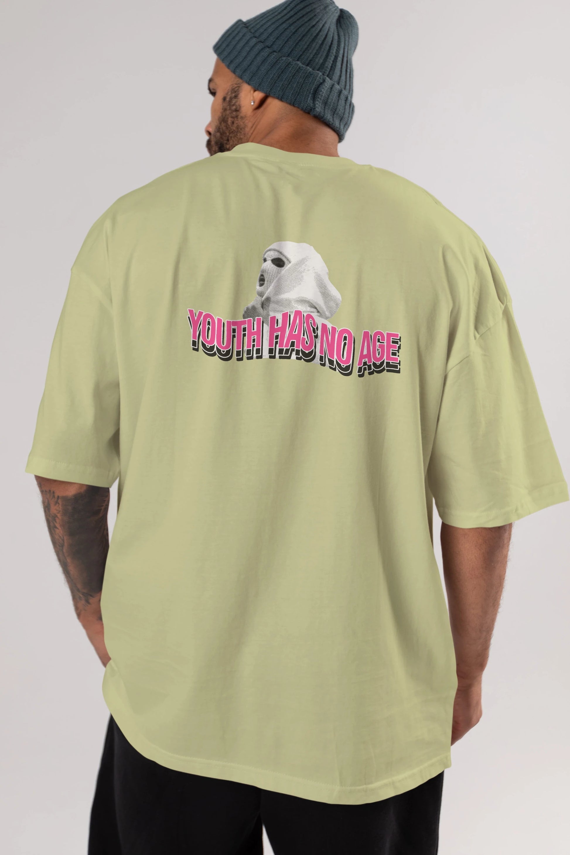 Youth Has No Age Arka Baskılı Oversize t-shirt Erkek Kadın Unisex