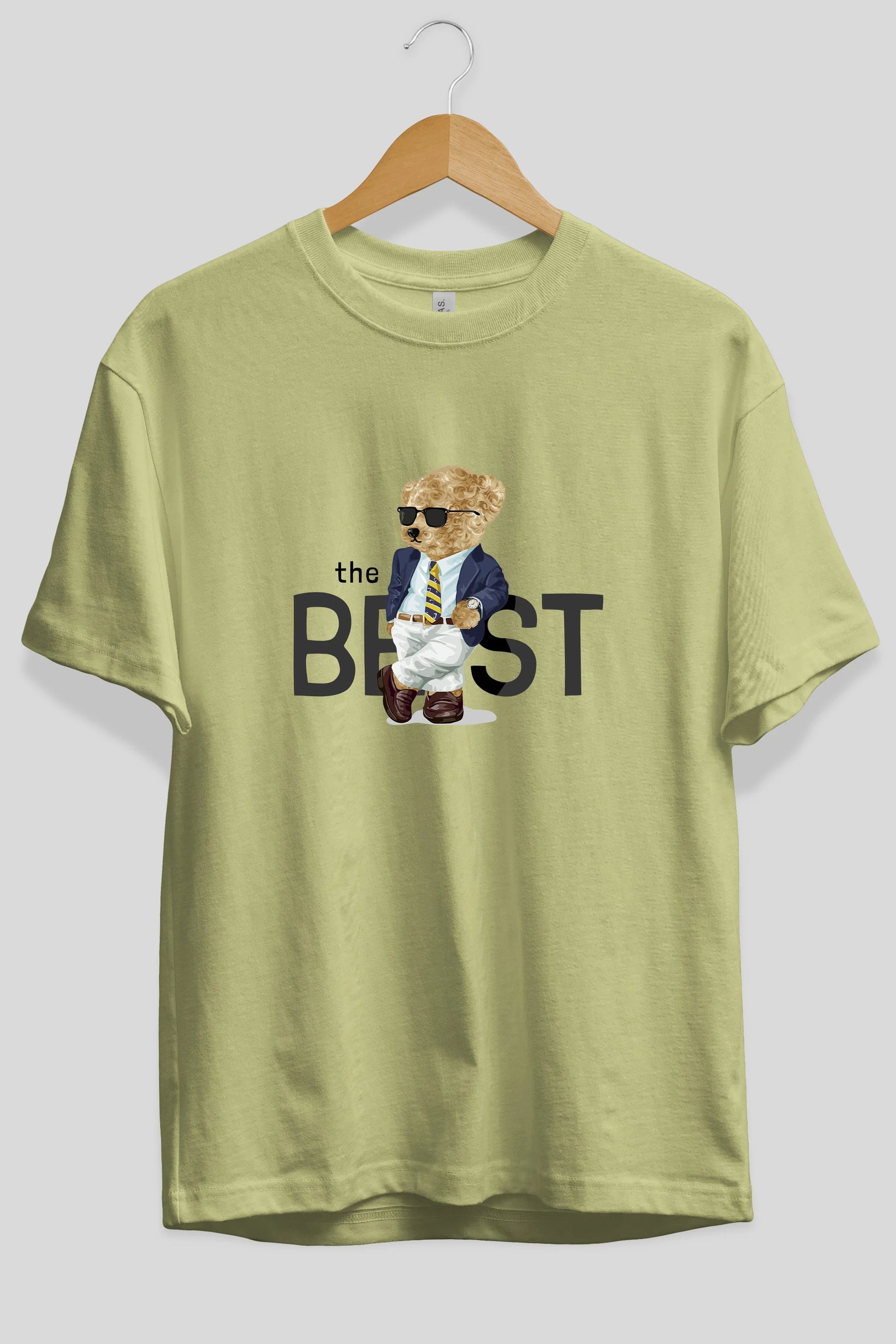 Teddy Bear The Best Ön Baskılı Oversize t-shirt Erkek Kadın Unisex %100 Pamuk