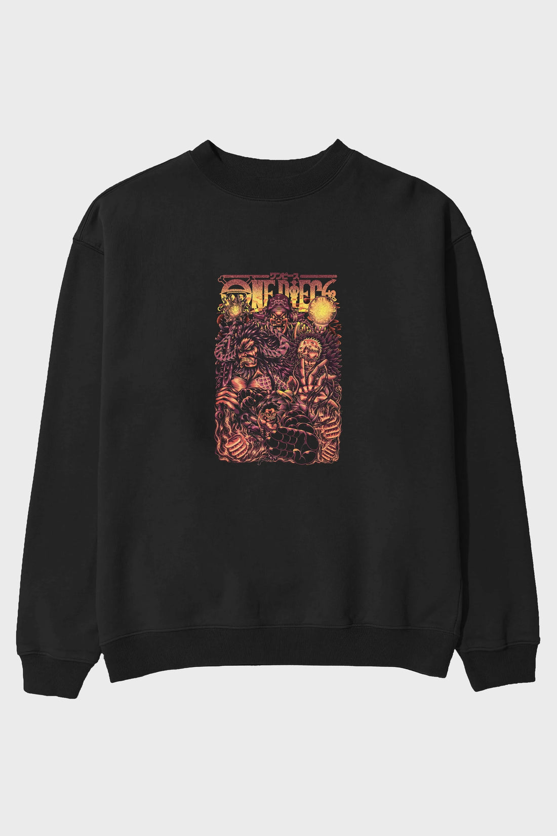 ONE PIECE Anime Ön Baskılı Oversize Sweatshirt Erkek Kadın Unisex