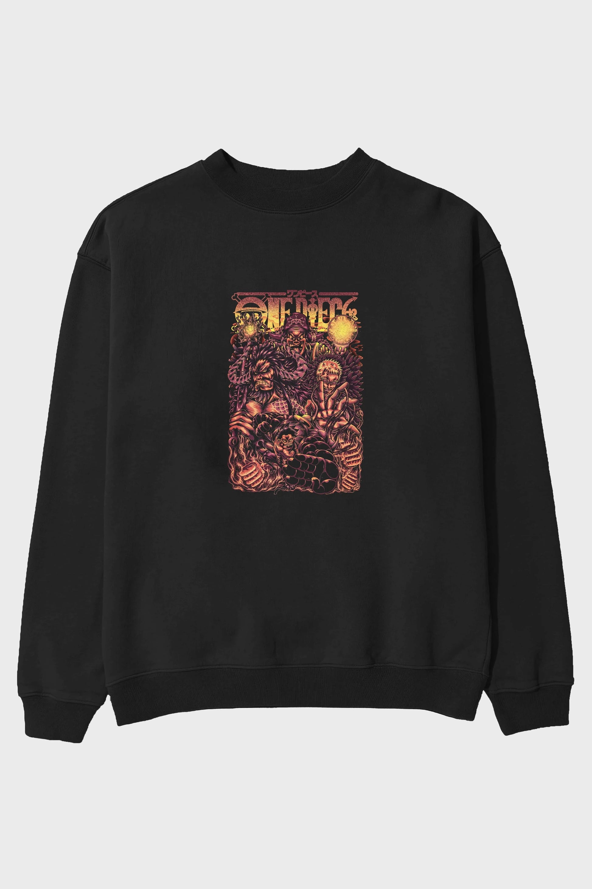 ONE PIECE Anime Ön Baskılı Oversize Sweatshirt Erkek Kadın Unisex