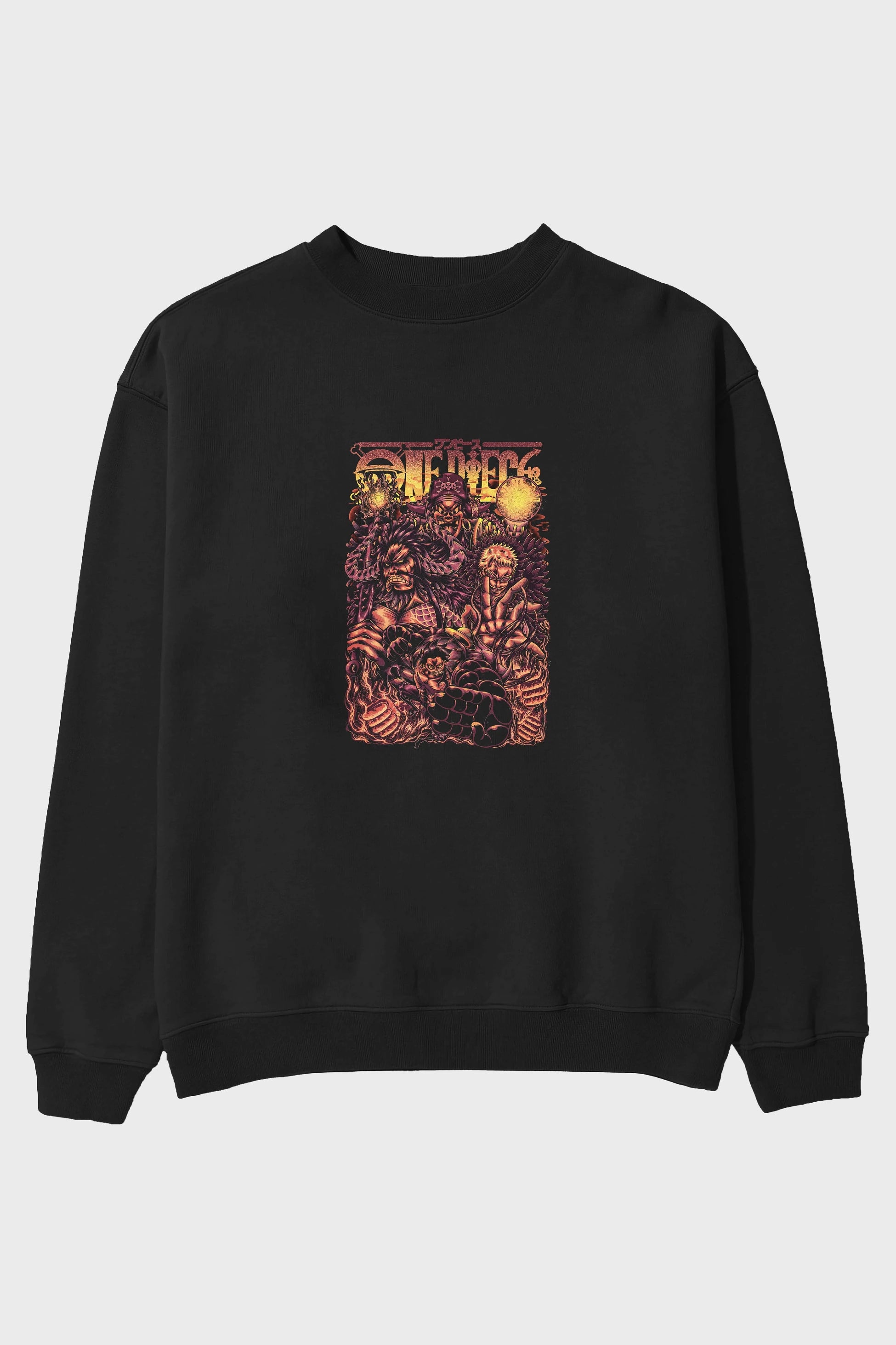 ONE PIECE Anime Ön Baskılı Oversize Sweatshirt Erkek Kadın Unisex