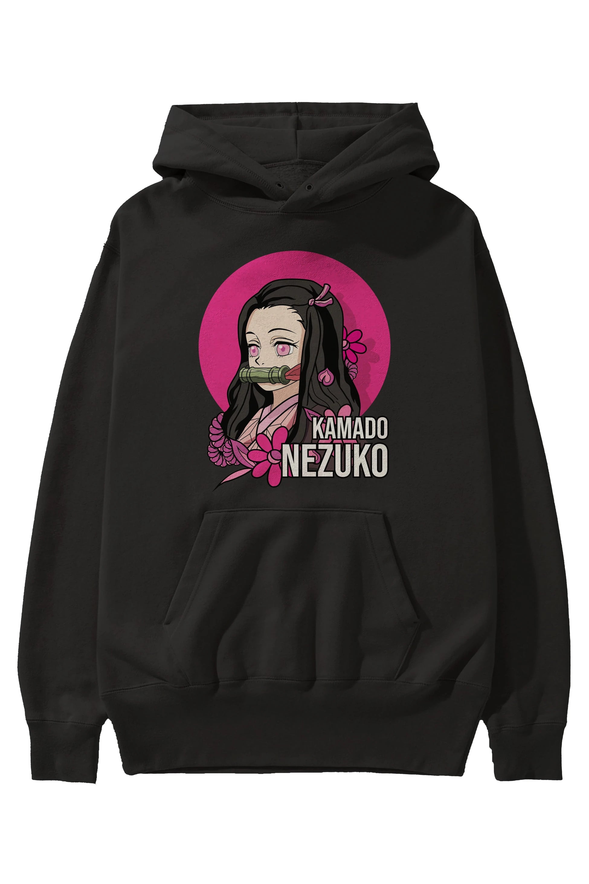 Nezuko Kamado 2 Anime Ön Baskılı Hoodie Oversize Kapüşonlu Sweatshirt Erkek Kadın Unisex