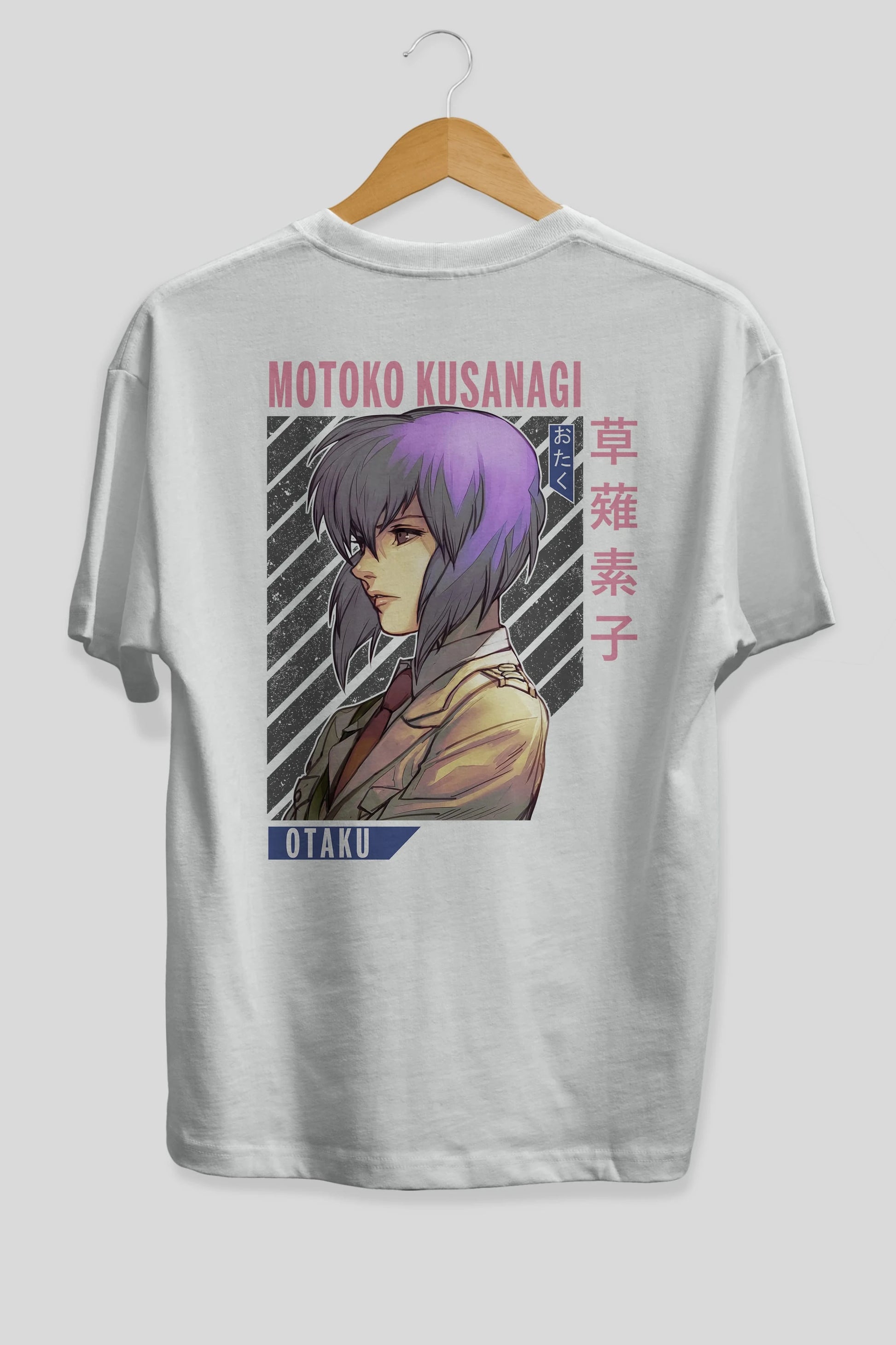Motoko Kusanagi 4 Anime Arka Baskılı Oversize t-shirt Erkek Kadın Unisex