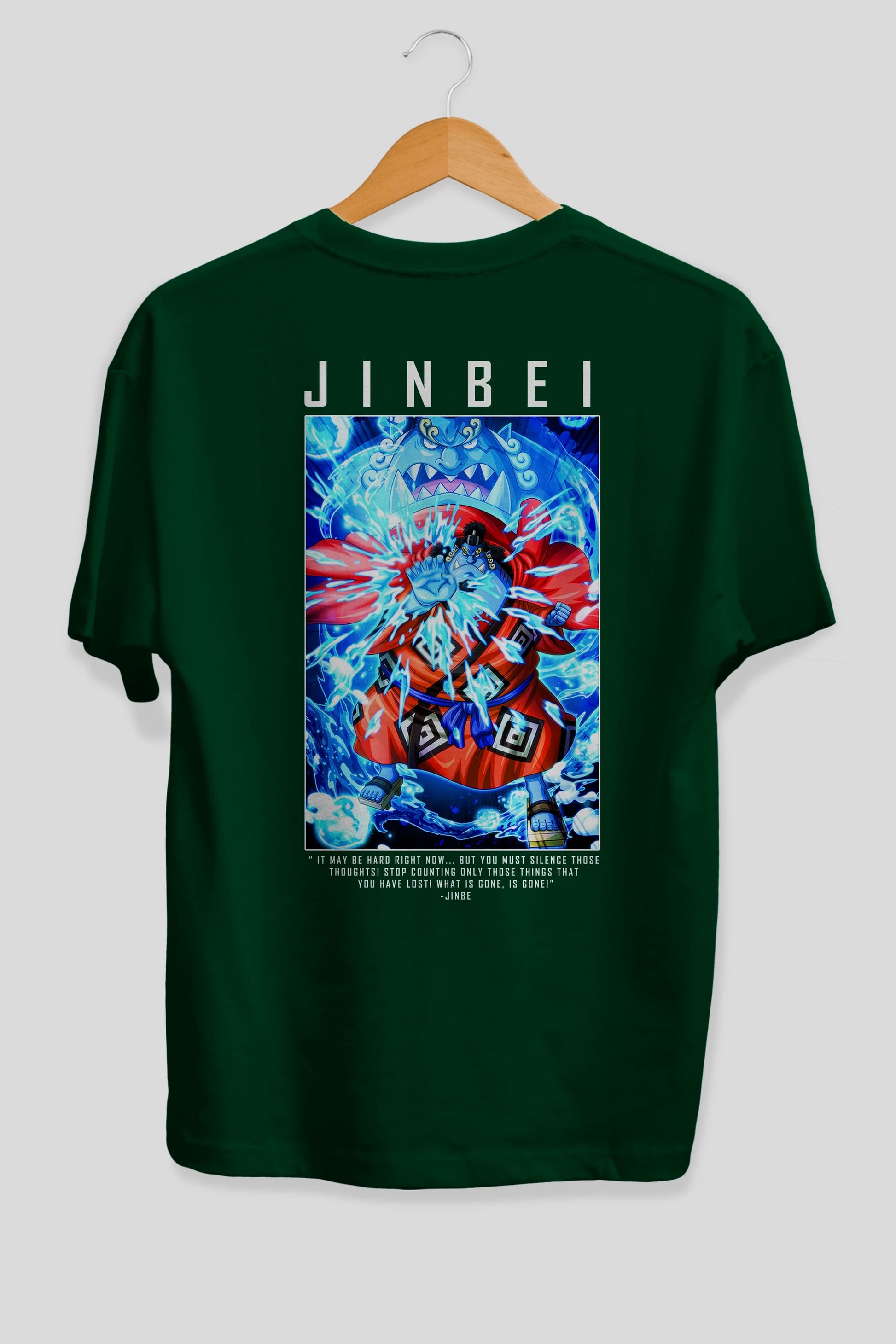 Jinbei Anime Arka Baskılı Oversize t-shirt Erkek Kadın Unisex %100 pamuk tişort