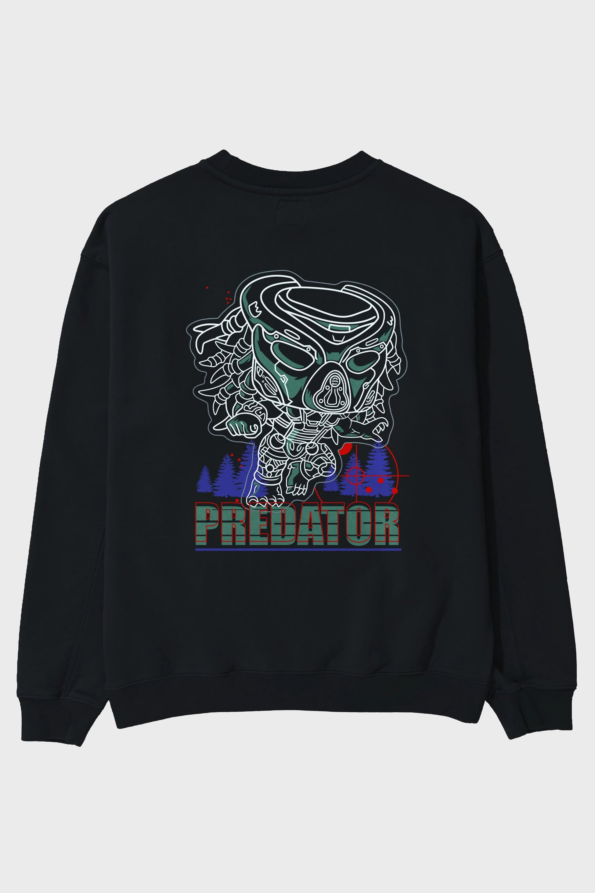 Predator Arka Baskılı Oversize Sweatshirt Erkek Kadın Unisex