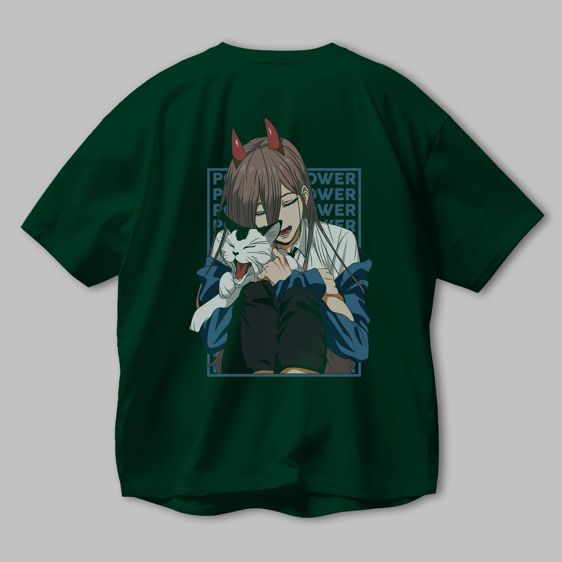POWER CHAINSAWMAN Anime Arka Baskılı Oversize t-shirt Erkek Kadın Unisex