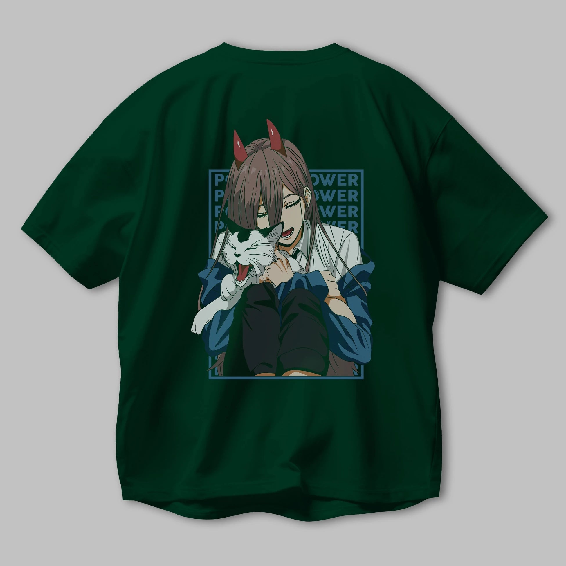 POWER CHAINSAWMAN Anime Arka Baskılı Oversize t-shirt Erkek Kadın Unisex