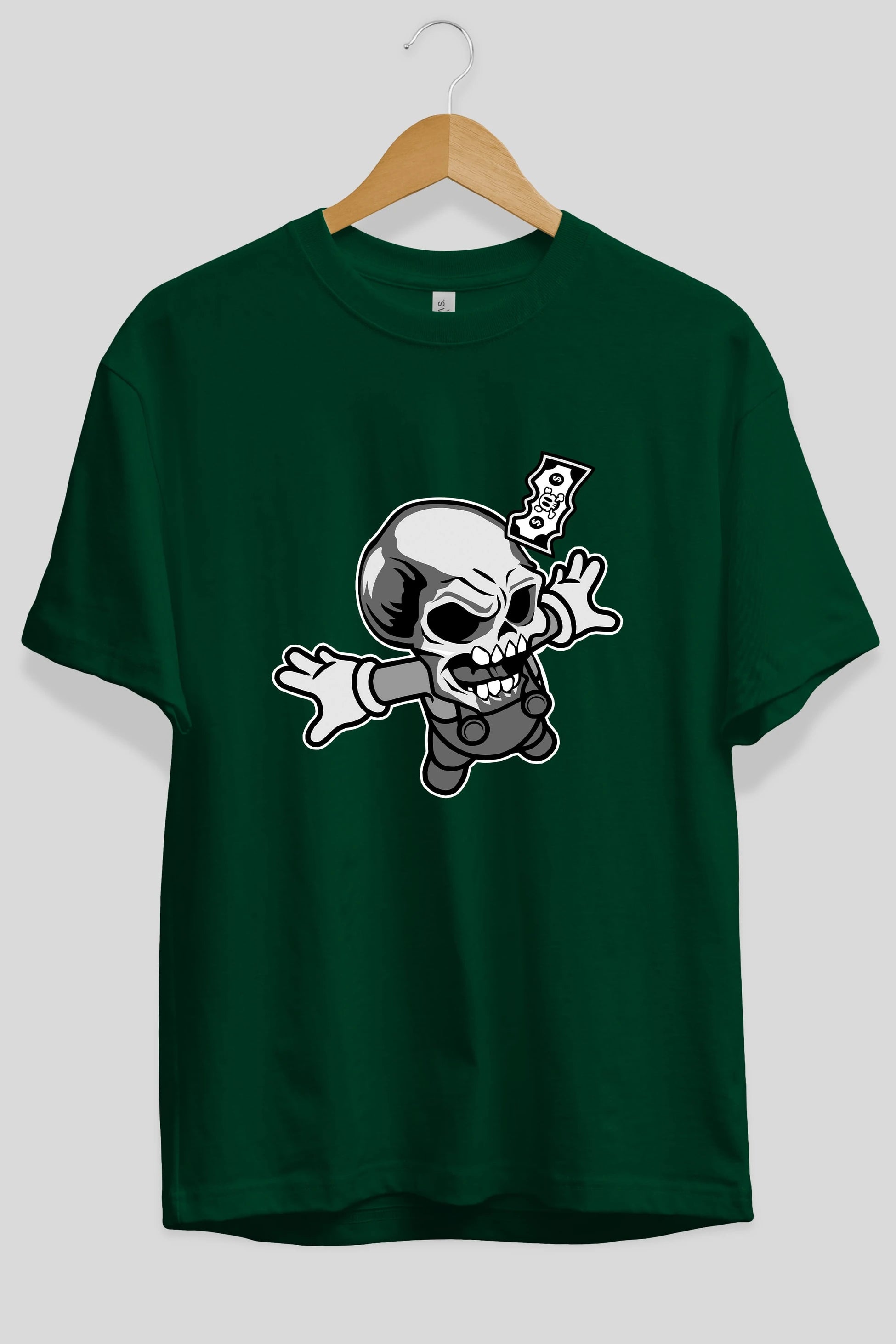 Skull Drowning Ön Baskılı Oversize t-shirt Erkek Kadın Unisex %100 Pamuk tişort