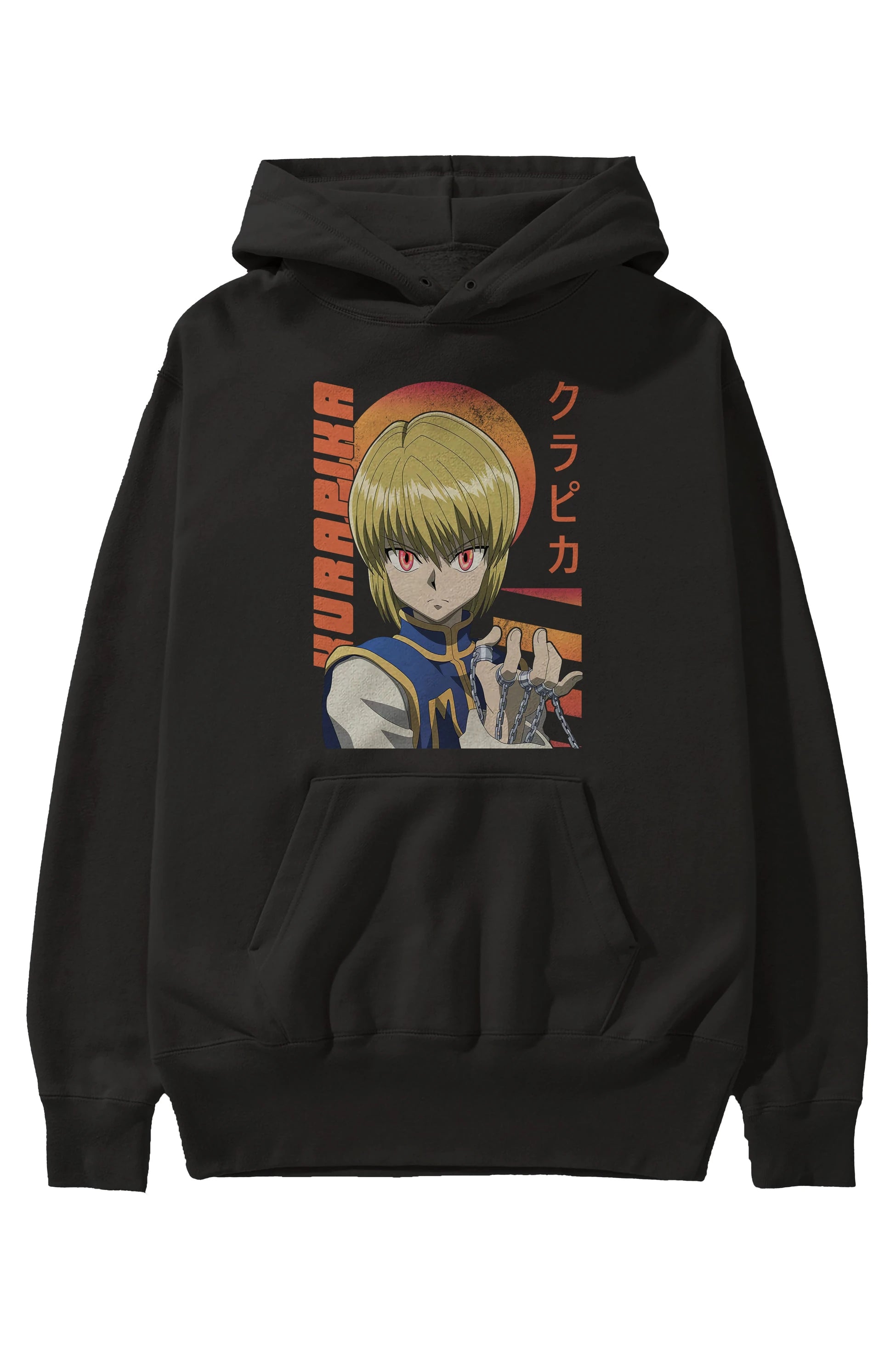 Kurapika 5 (2) Anime Ön Baskılı Hoodie Oversize Kapüşonlu Sweatshirt Erkek Kadın Unisex