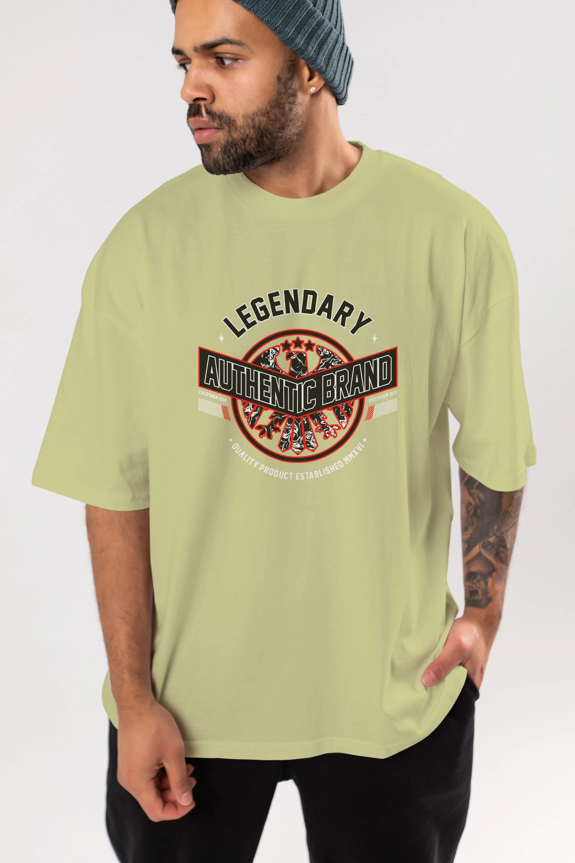 Legendary Brand Ön Baskılı Oversize t-shirt Erkek Kadın Unisex