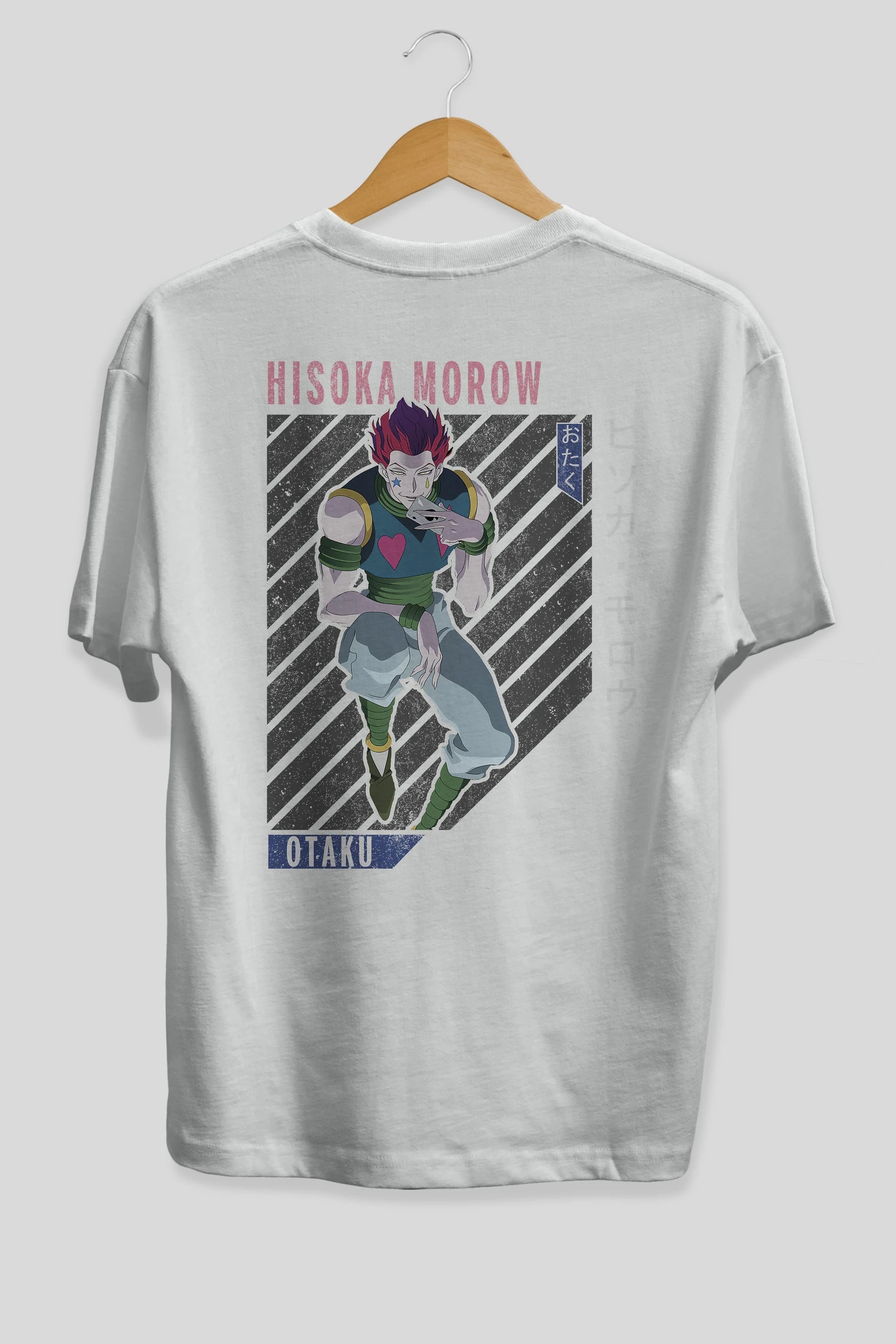 Hisoka Morow 2 2 Anime Arka Baskılı Oversize t-shirt Erkek Kadın Unisex