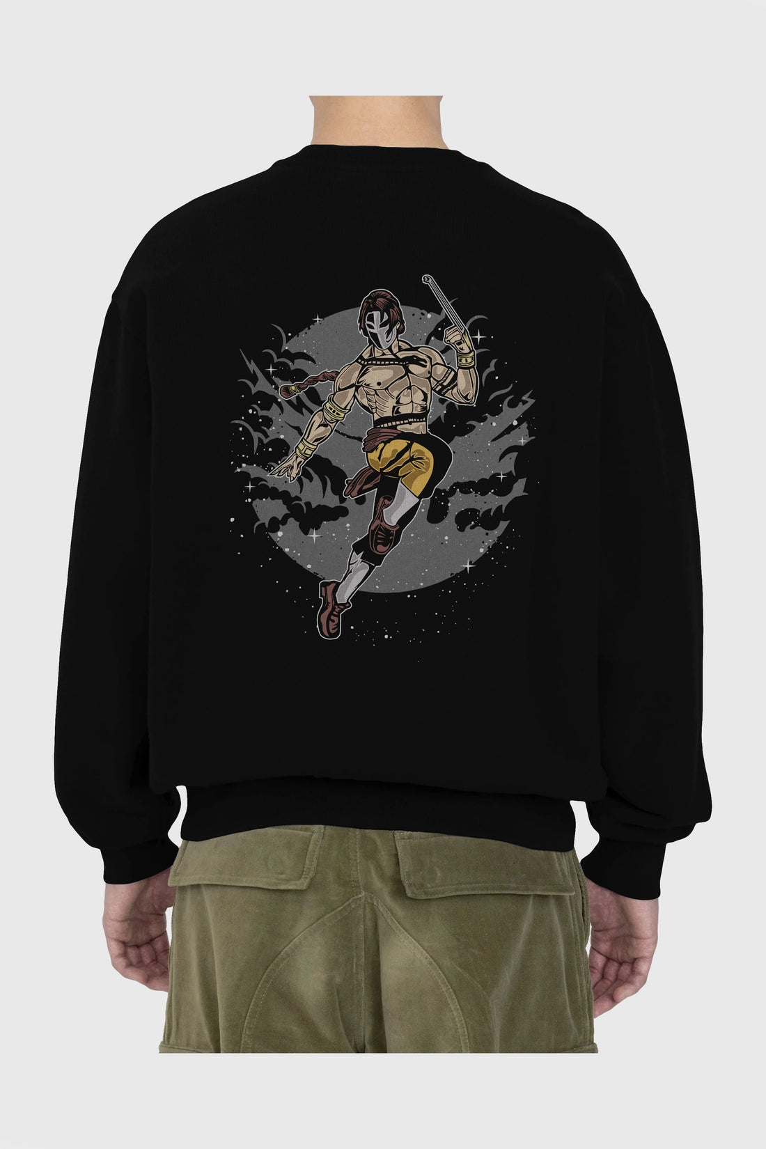 Vega Arka Baskılı Oversize Sweatshirt Erkek Kadın Unisex