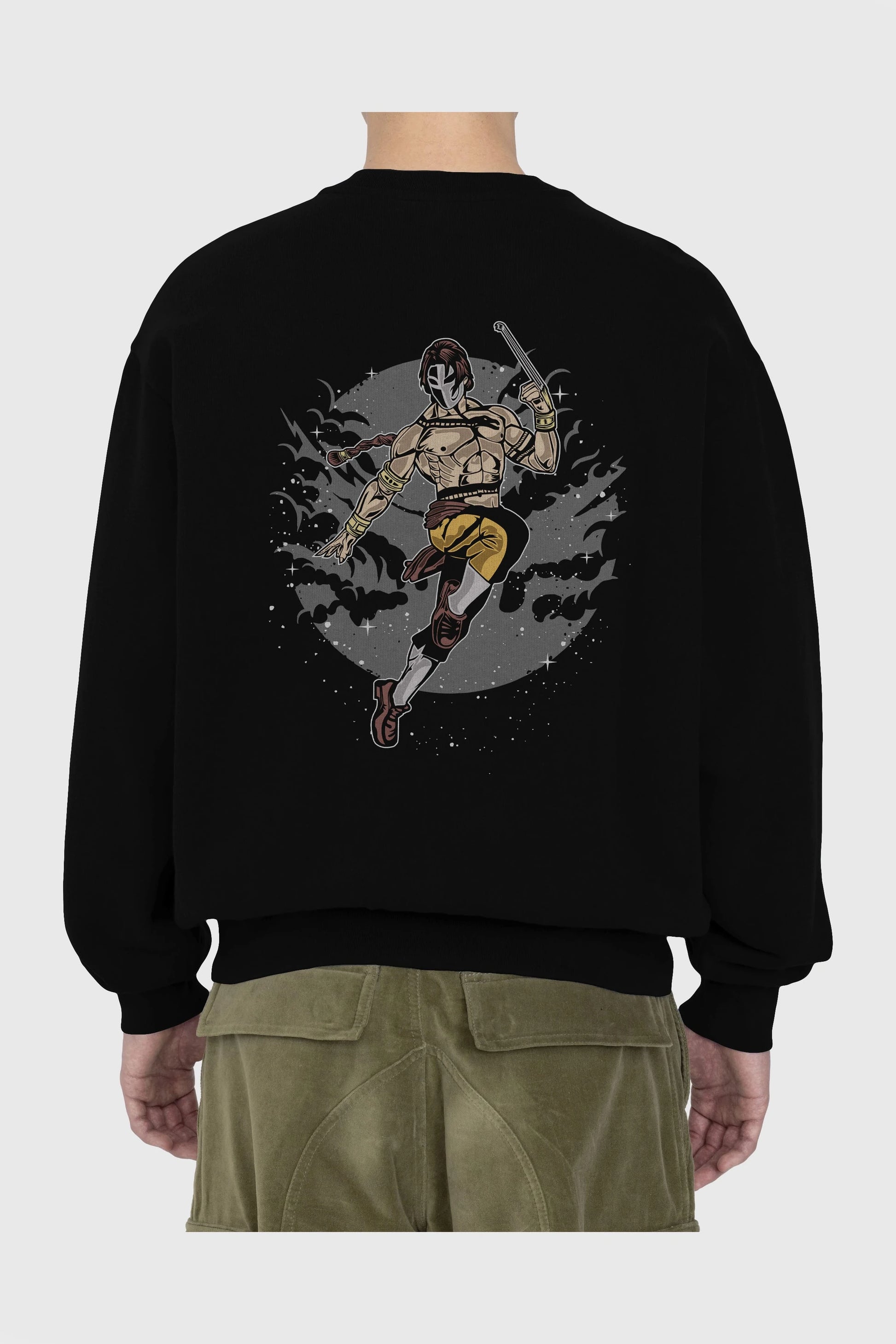 Vega Arka Baskılı Oversize Sweatshirt Erkek Kadın Unisex