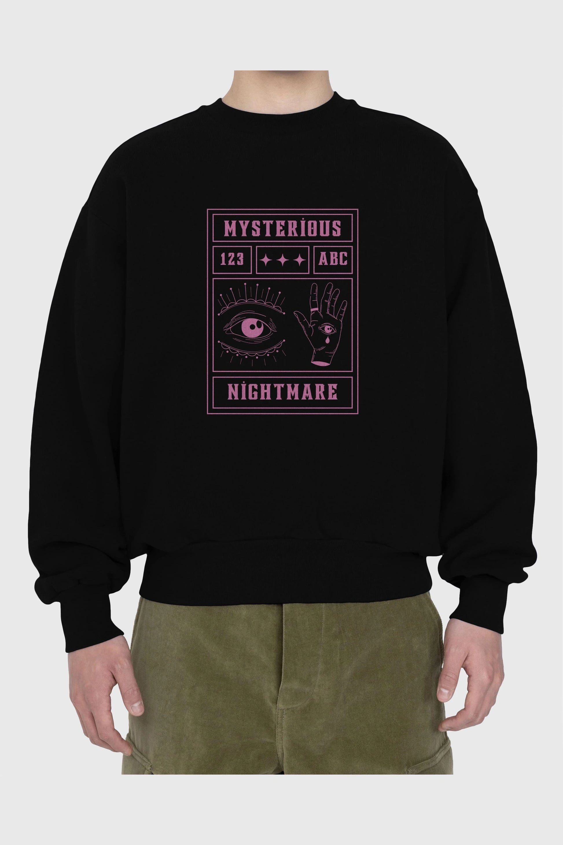 Mysterious Nightmare Ön Baskılı Oversize Sweatshirt Erkek Kadın Unisex