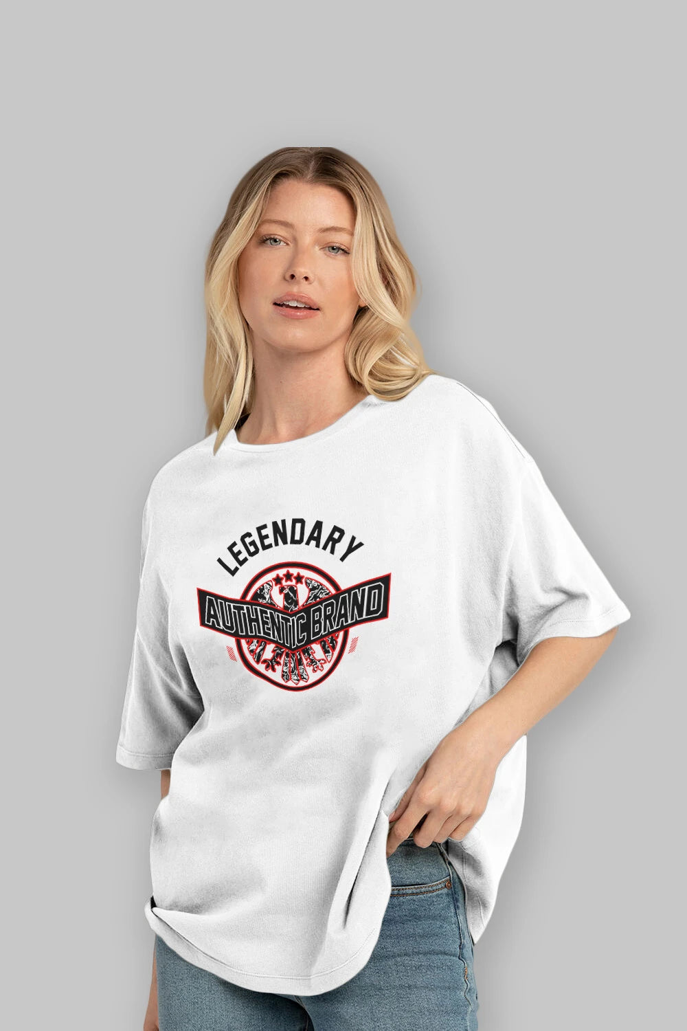 Legendary Brand Ön Baskılı Oversize t-shirt Erkek Kadın Unisex