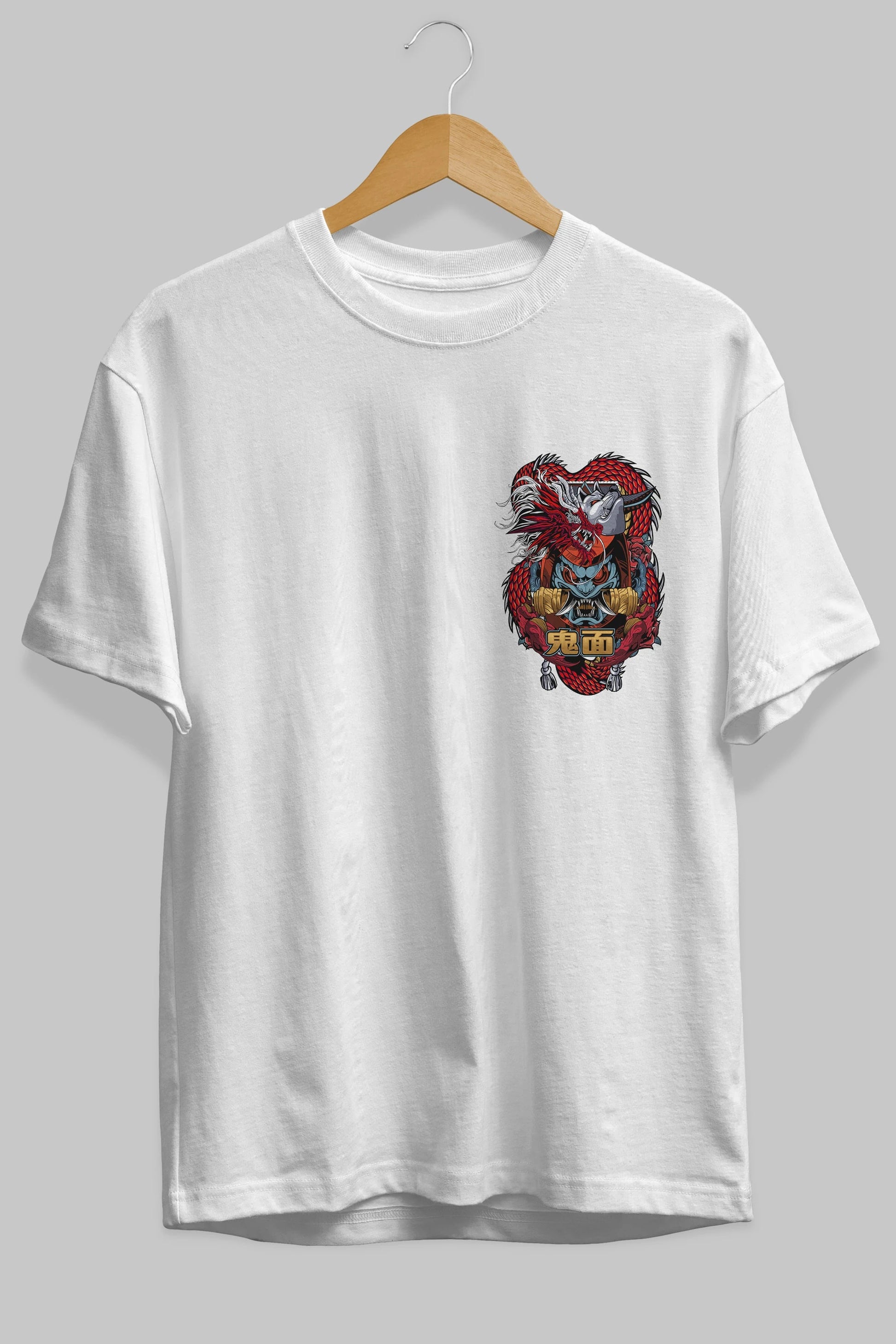 TRIBAL Ön Sol Baskılı Oversize t-shirt Erkek Kadın Unisex %100 Pamuk Bisiklet Yaka tişort