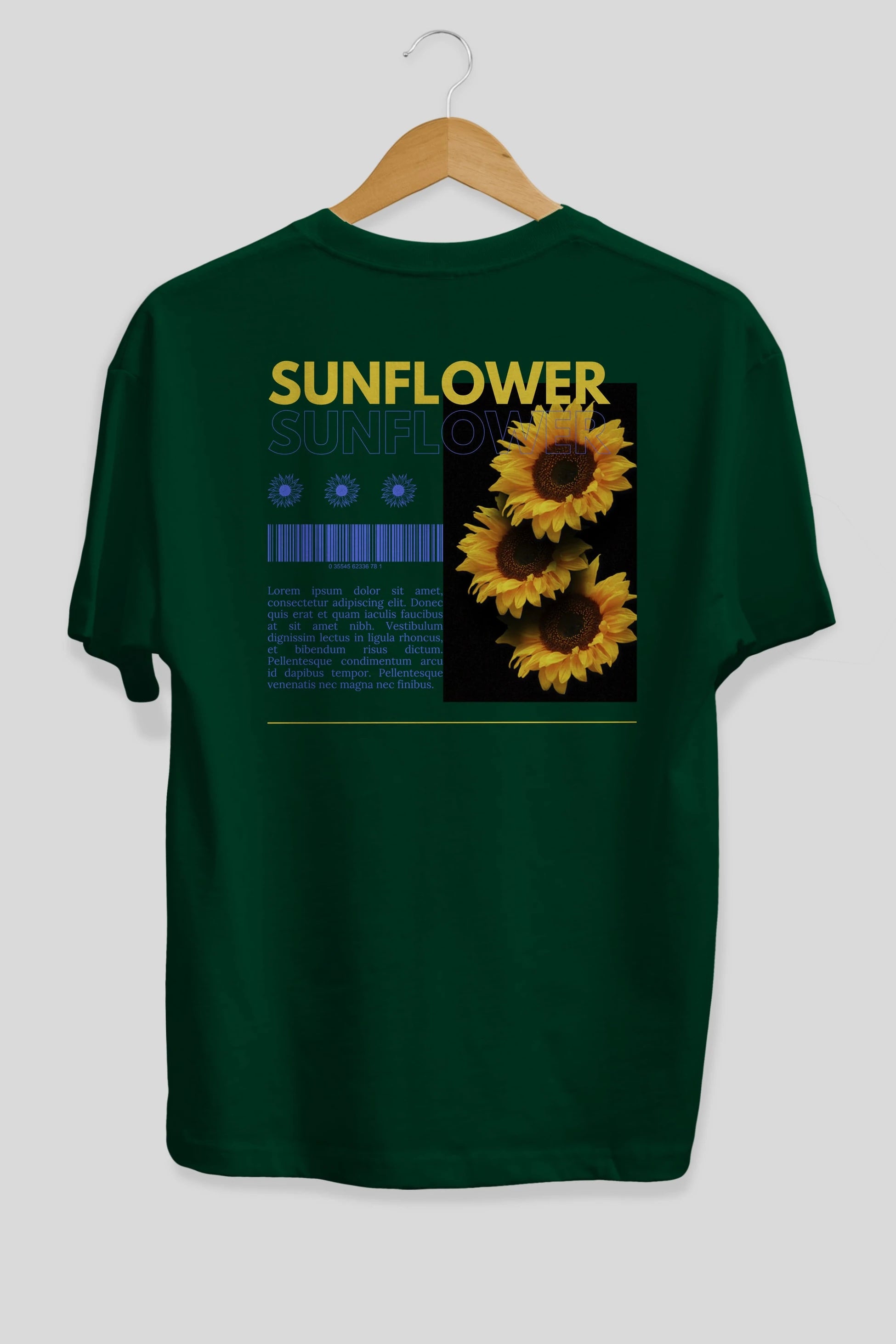 Sunflower Arka Baskılı Oversize t-shirt Erkek Kadın Unisex