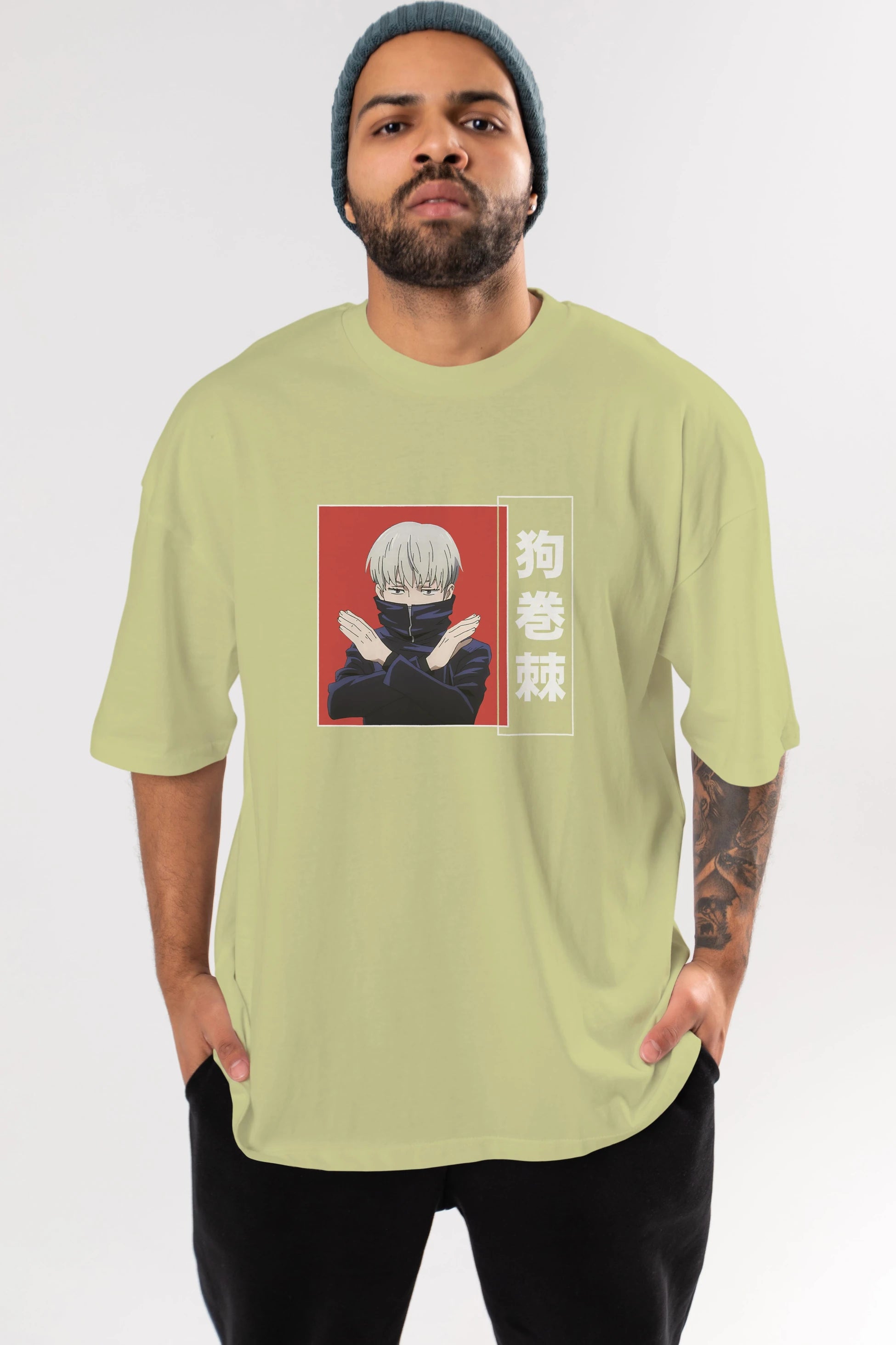 Toge Inumaki Anime Ön Baskılı Oversize t-shirt %100 pamuk Erkek Kadın Unisex