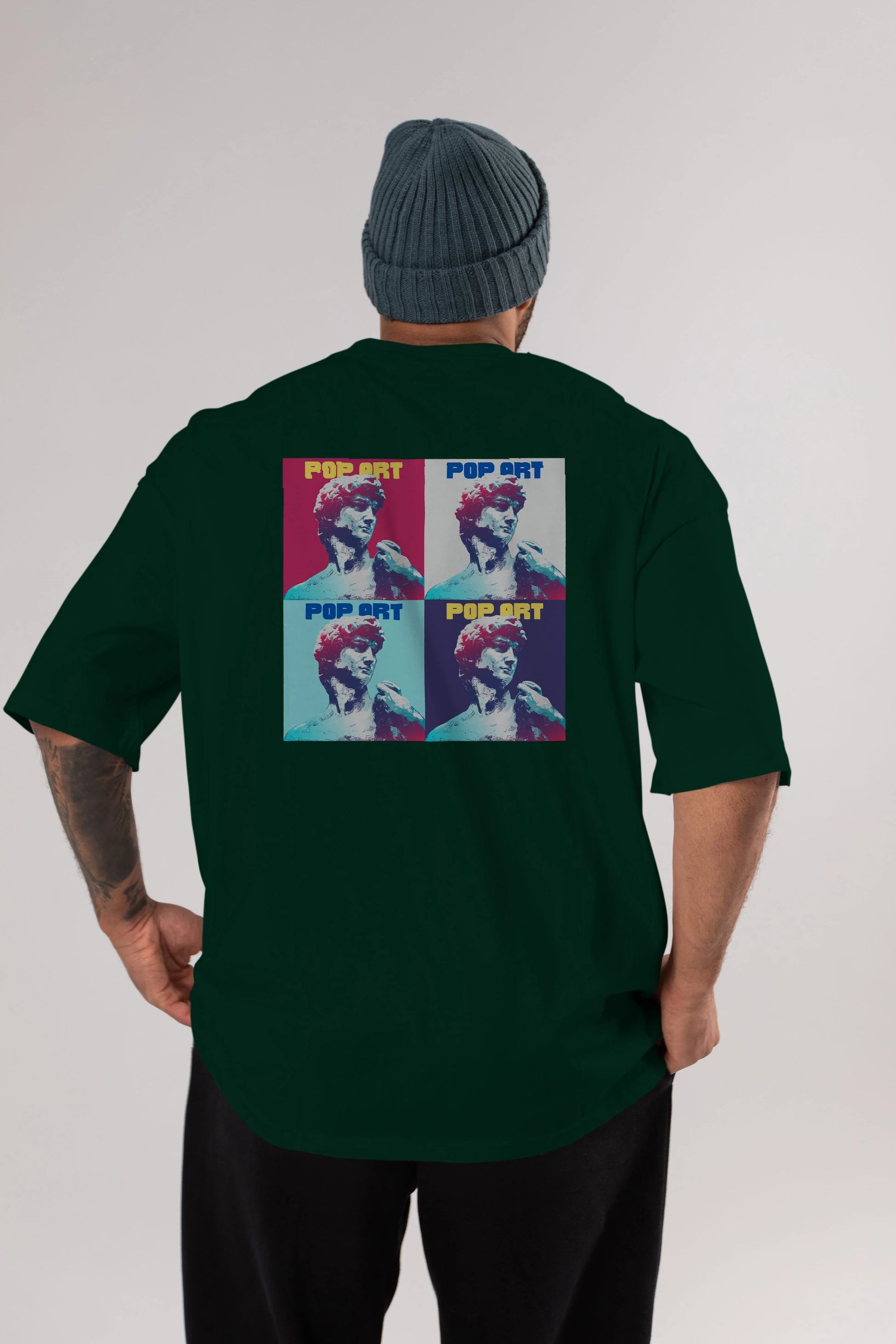 Creative Pop Art Arka Baskılı Oversize t-shirt Erkek Kadın Unisex