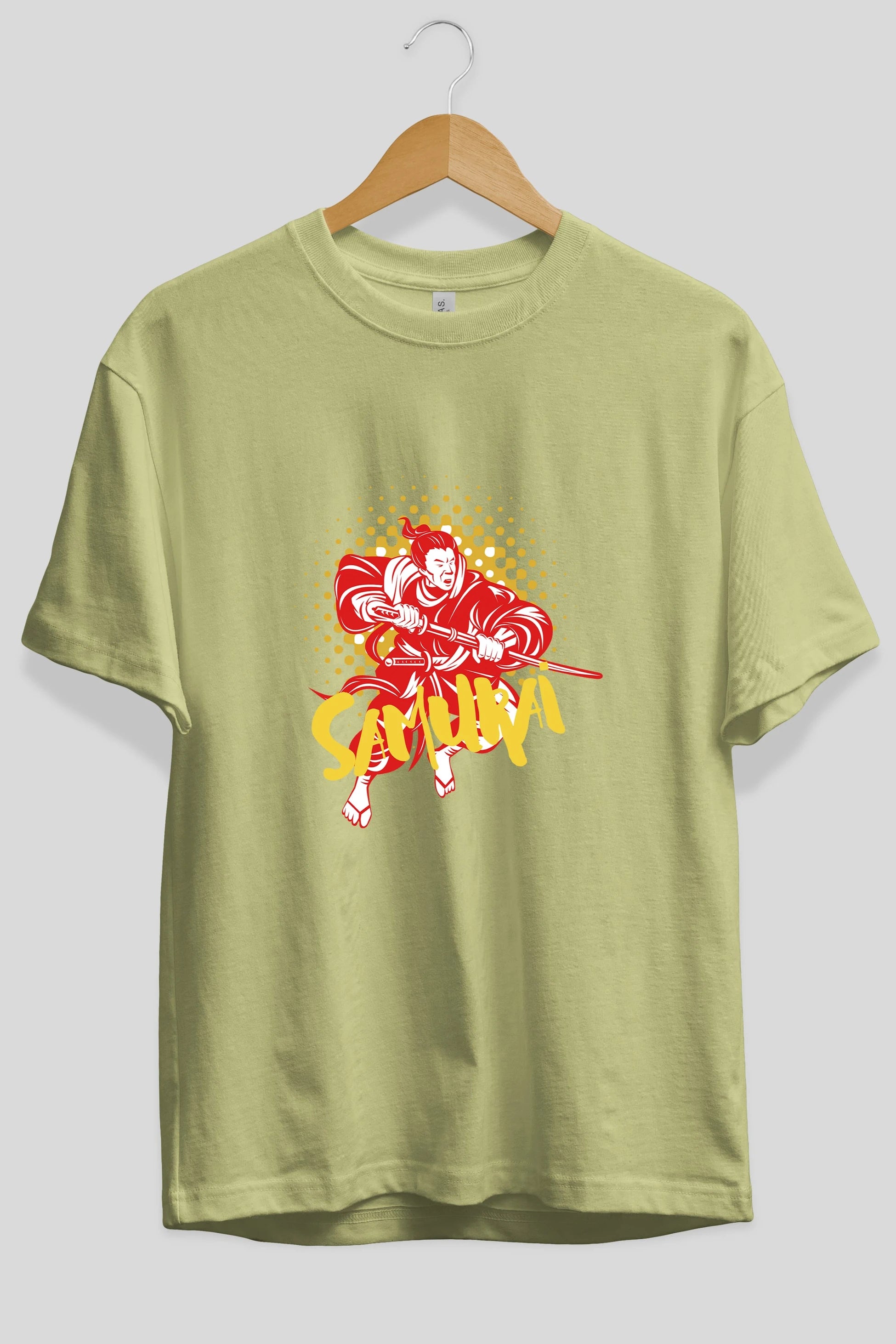 Samurai Ön Baskılı Oversize t-shirt Erkek Kadın Unisex