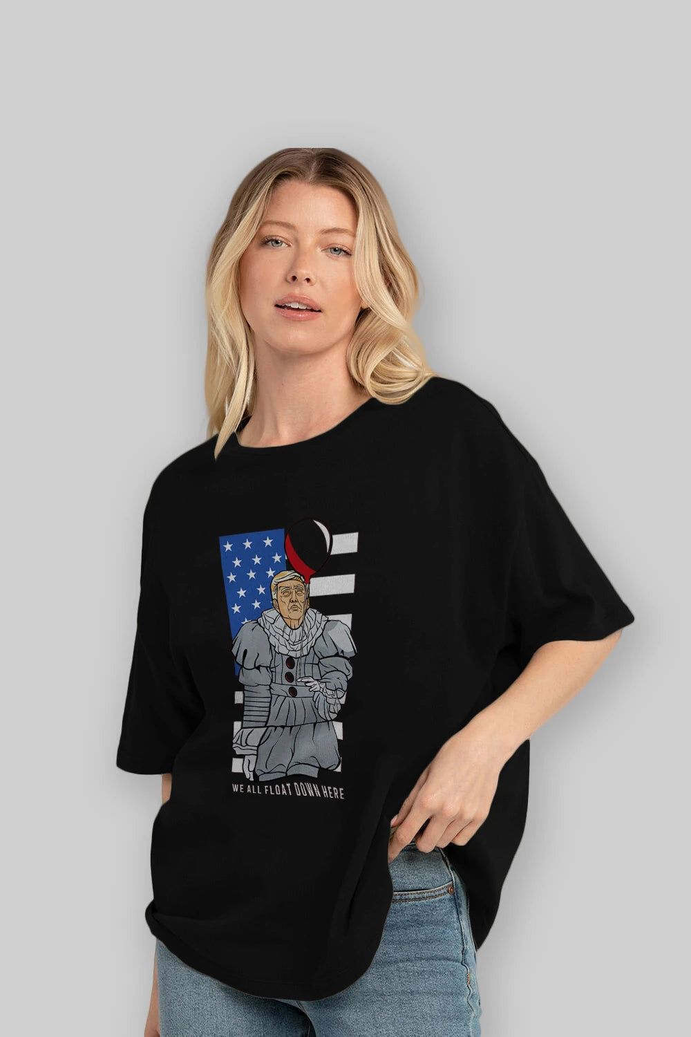 It Trump Ön Baskılı Oversize t-shirt Erkek Kadın Unisex %100 Pamuk tişort