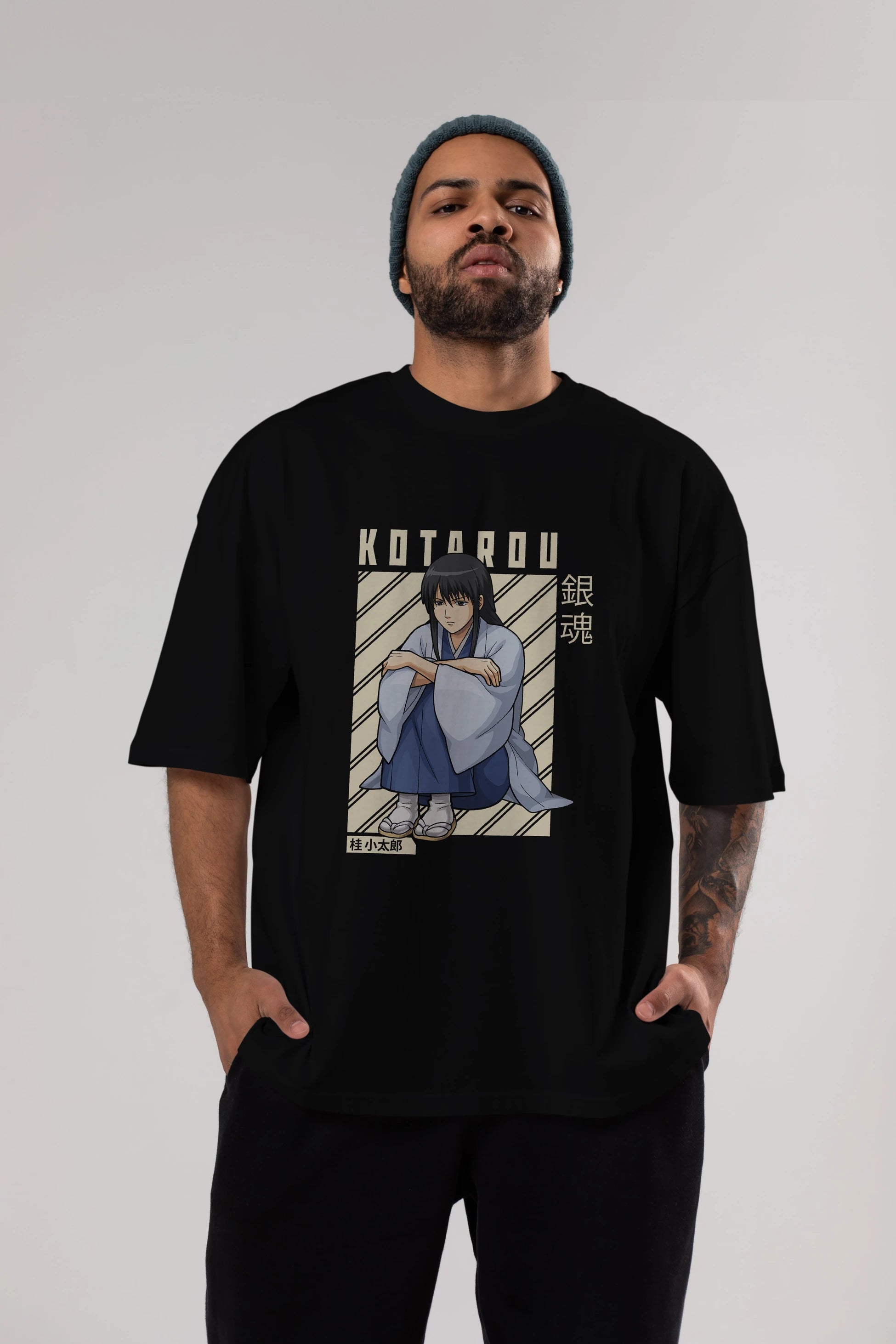 Kotarou Katsura GINTAMA Anime Ön Baskılı Oversize t-shirt %100 pamuk Erkek Kadın Unisex