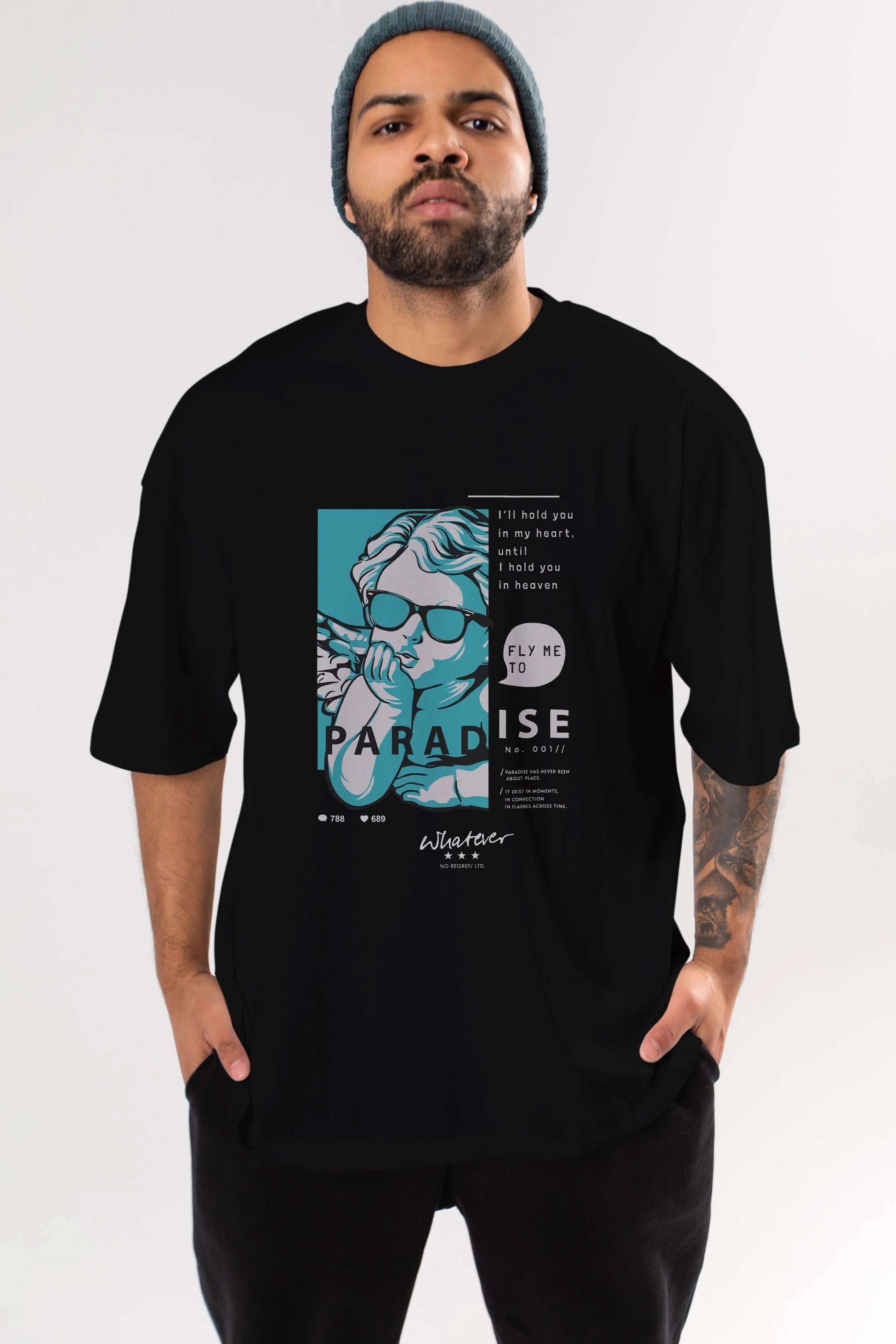 Paradise Fly to Me Ön Baskılı Oversize t-shirt Erkek Kadın Unisex