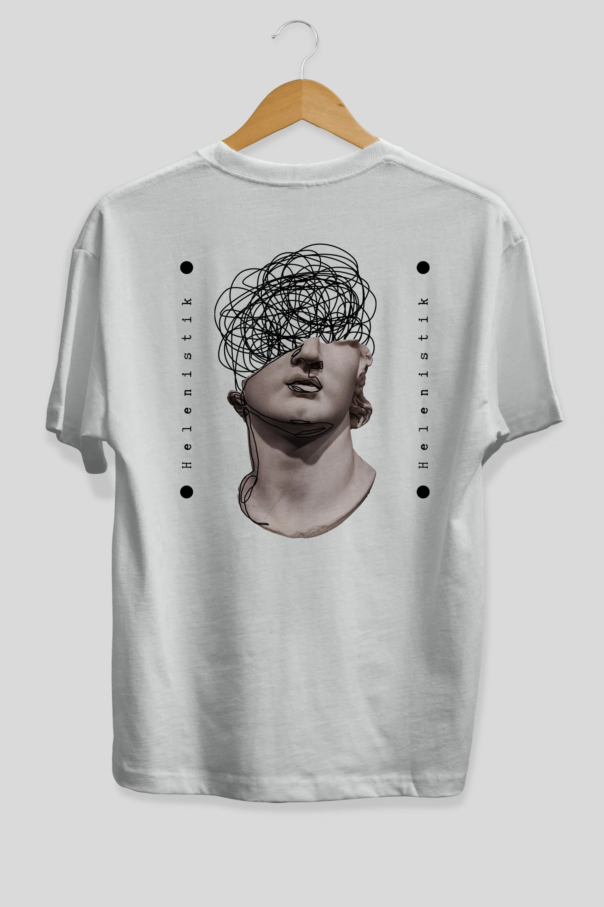 Heykel 2 Arka Baskılı Oversize t-shirt Erkek Kadın Unisex