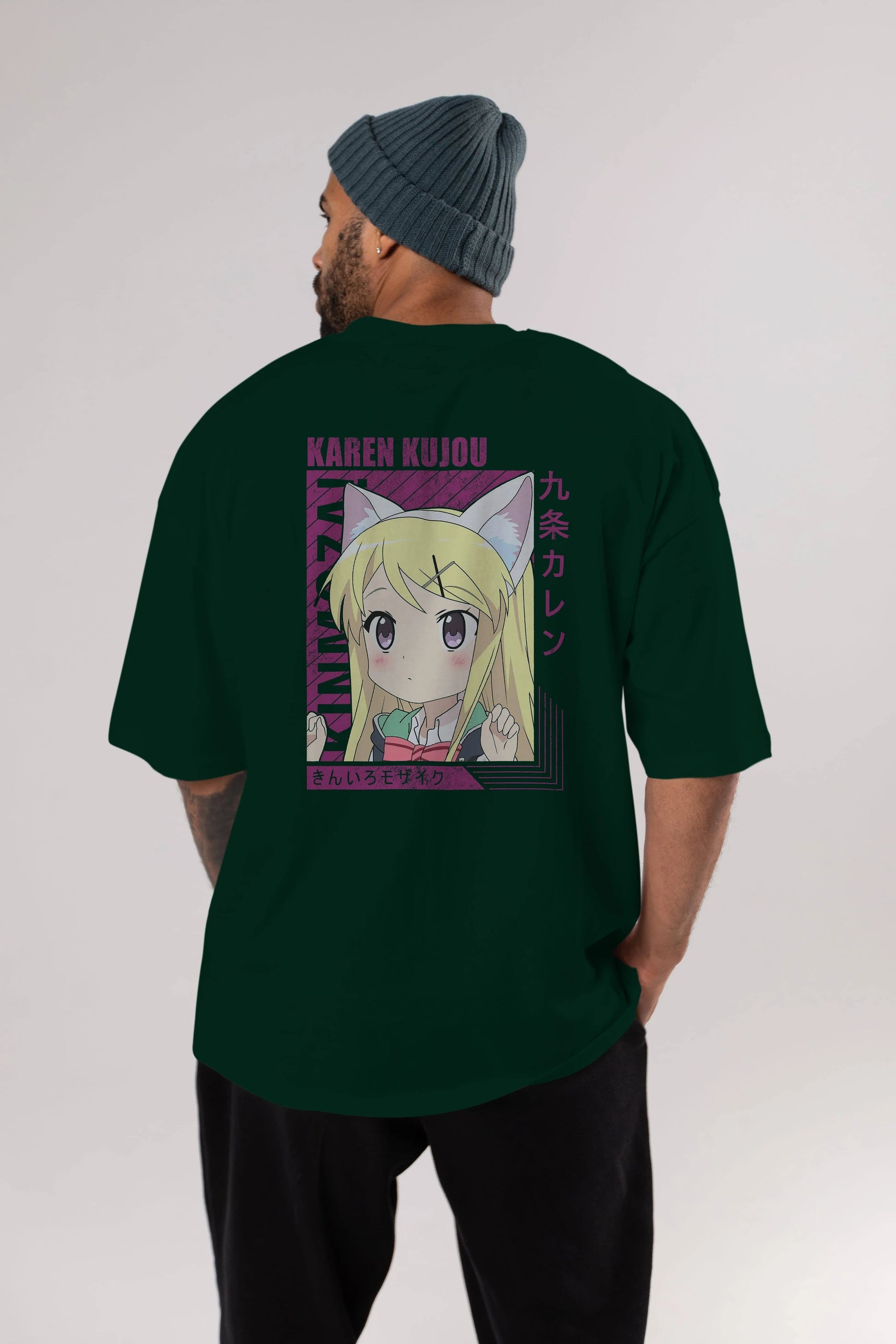 Karen Kujou 4 Anime Arka Baskılı Oversize t-shirt Erkek Kadın Unisex