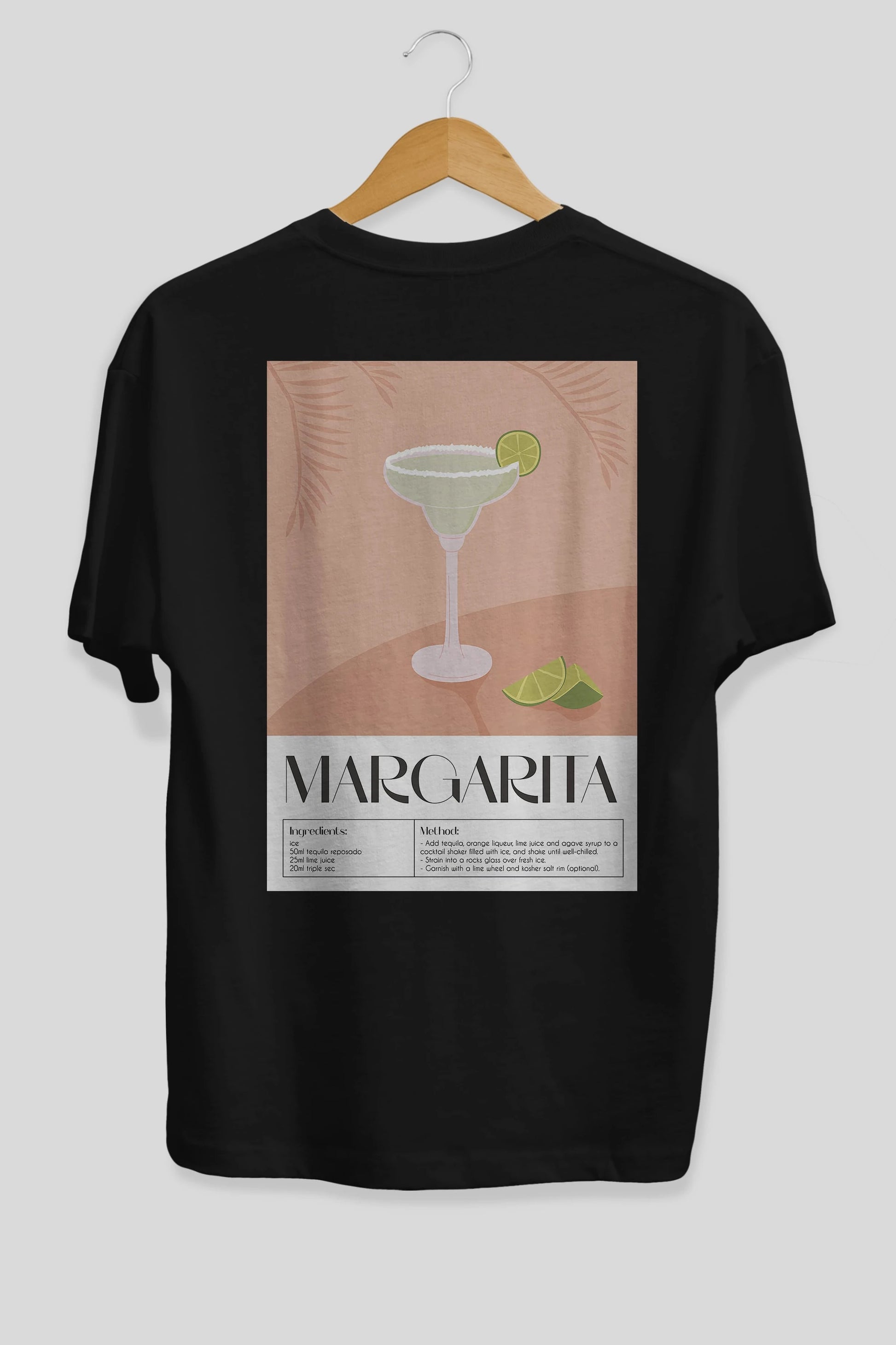 Margarita 5 Arka Baskılı Oversize t-shirt Erkek Kadın Unisex %100 Pamuk Bisiklet Yaka tişort